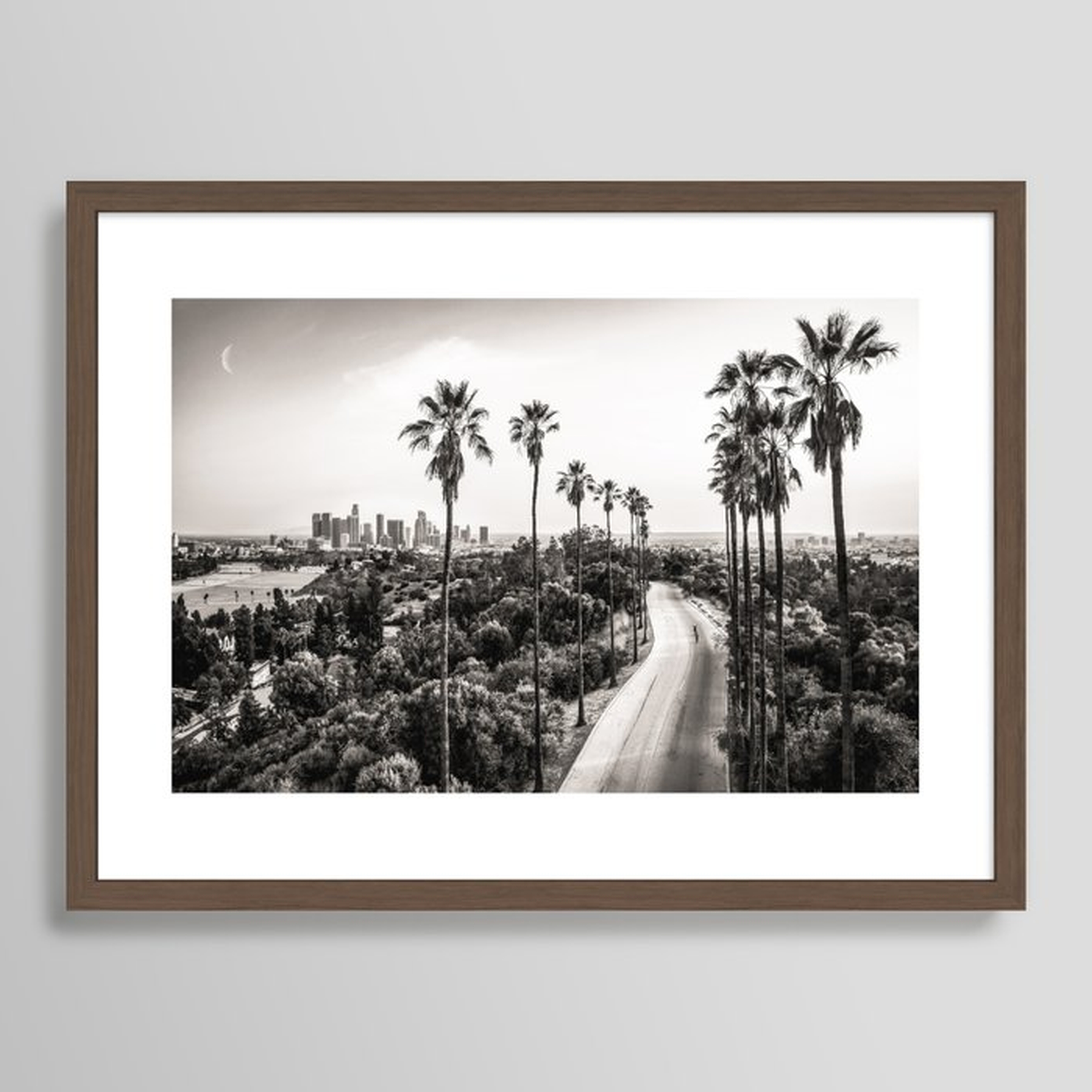 Los Angeles Black and White Framed Art Print - Society6
