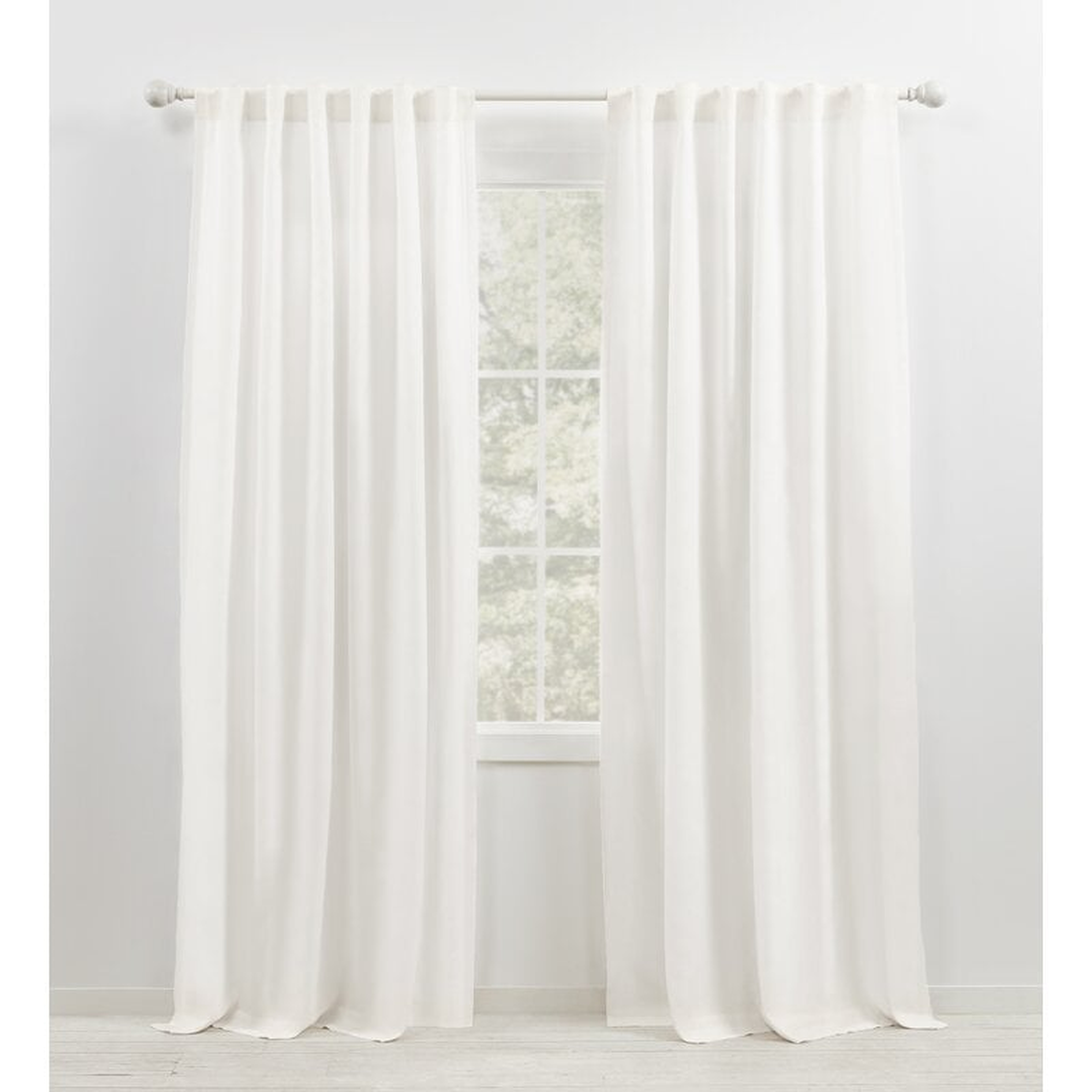 Leanne Semi-Sheer Rod Pocket Single Curtain Panel - 96"L - Wayfair
