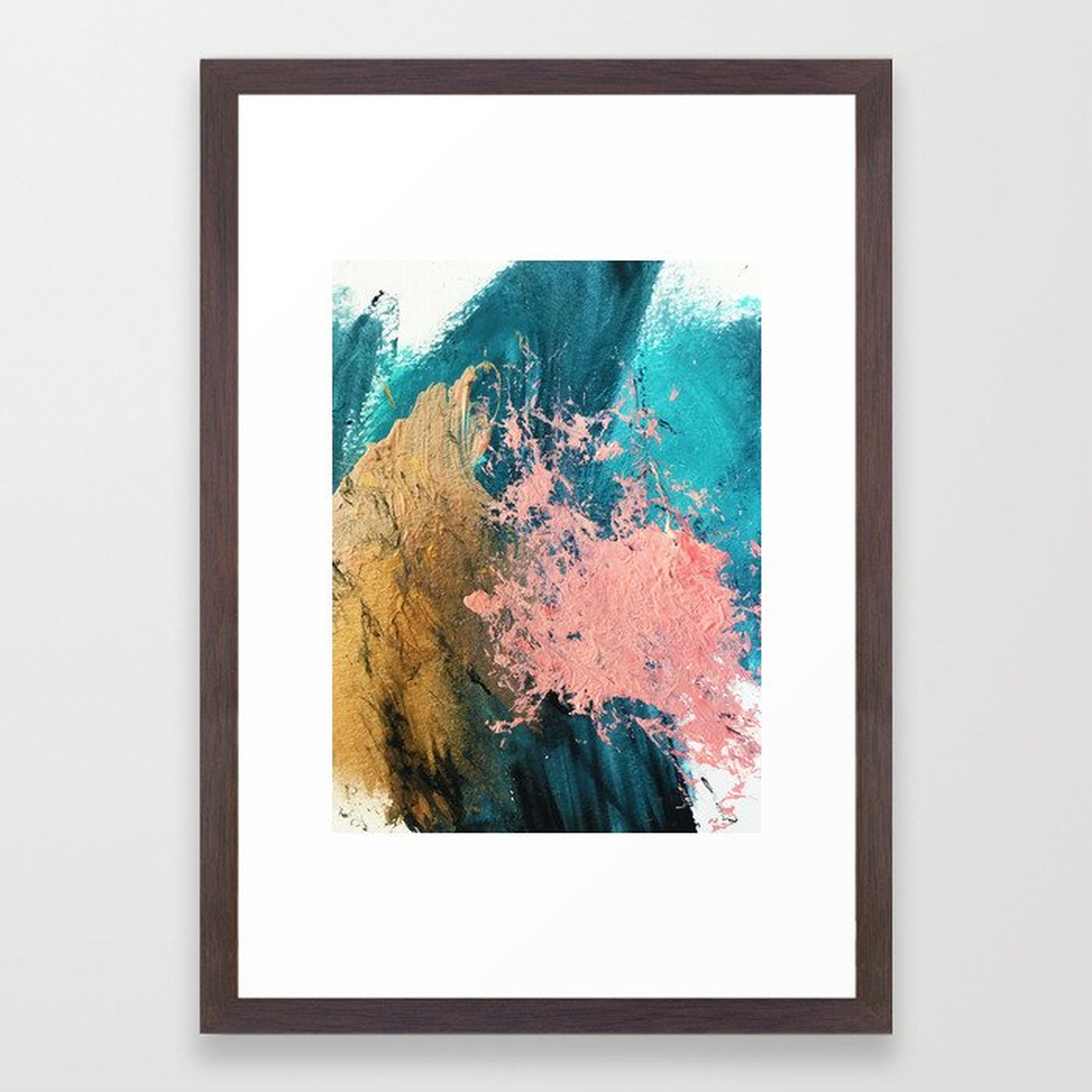 Coral Reef [1], Framed Art Print, Walnut Frame, 20" x 26" - Society6