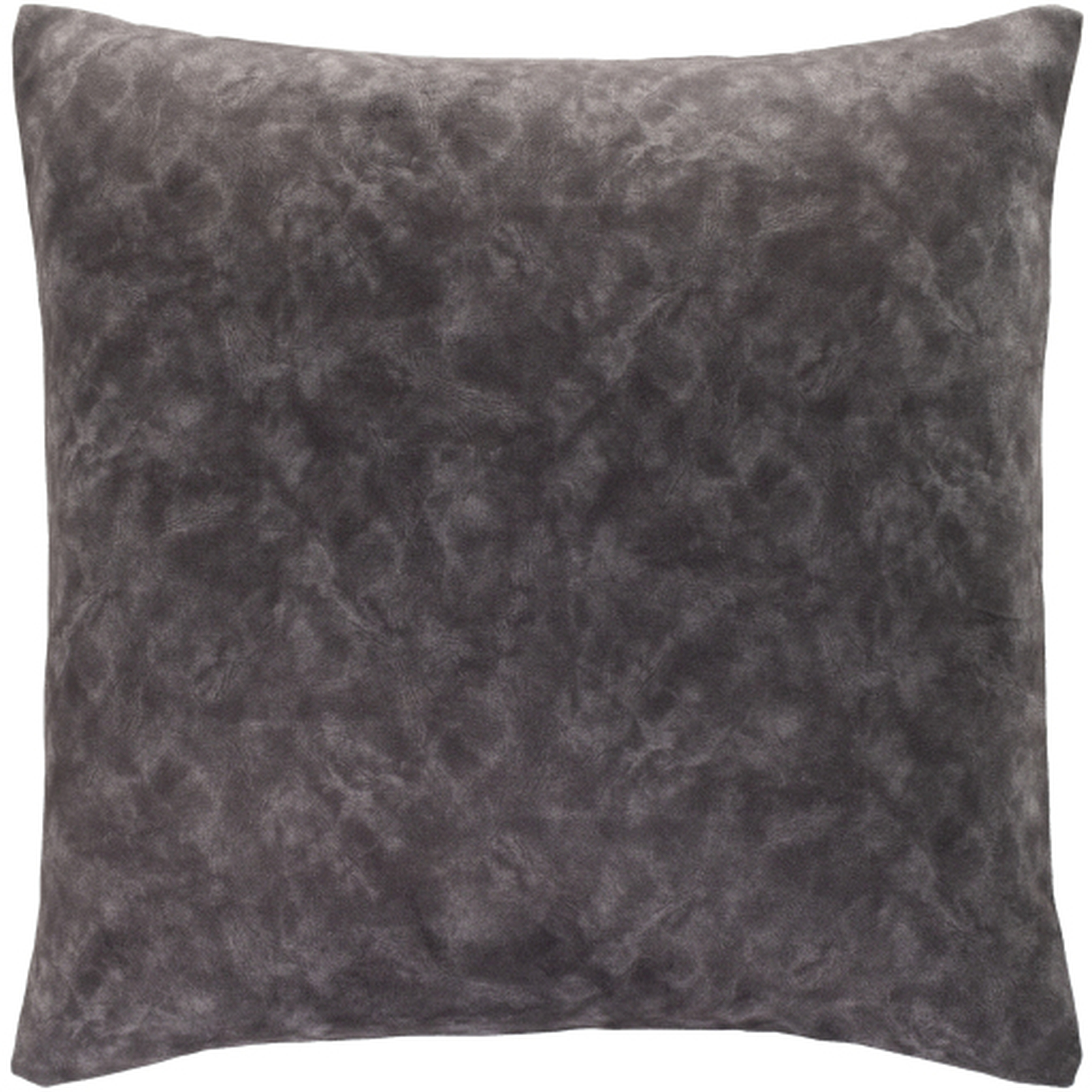 Fine Velvet Pillow, Charcoal, 20" x 20" w/ insert - Havenly Essentials