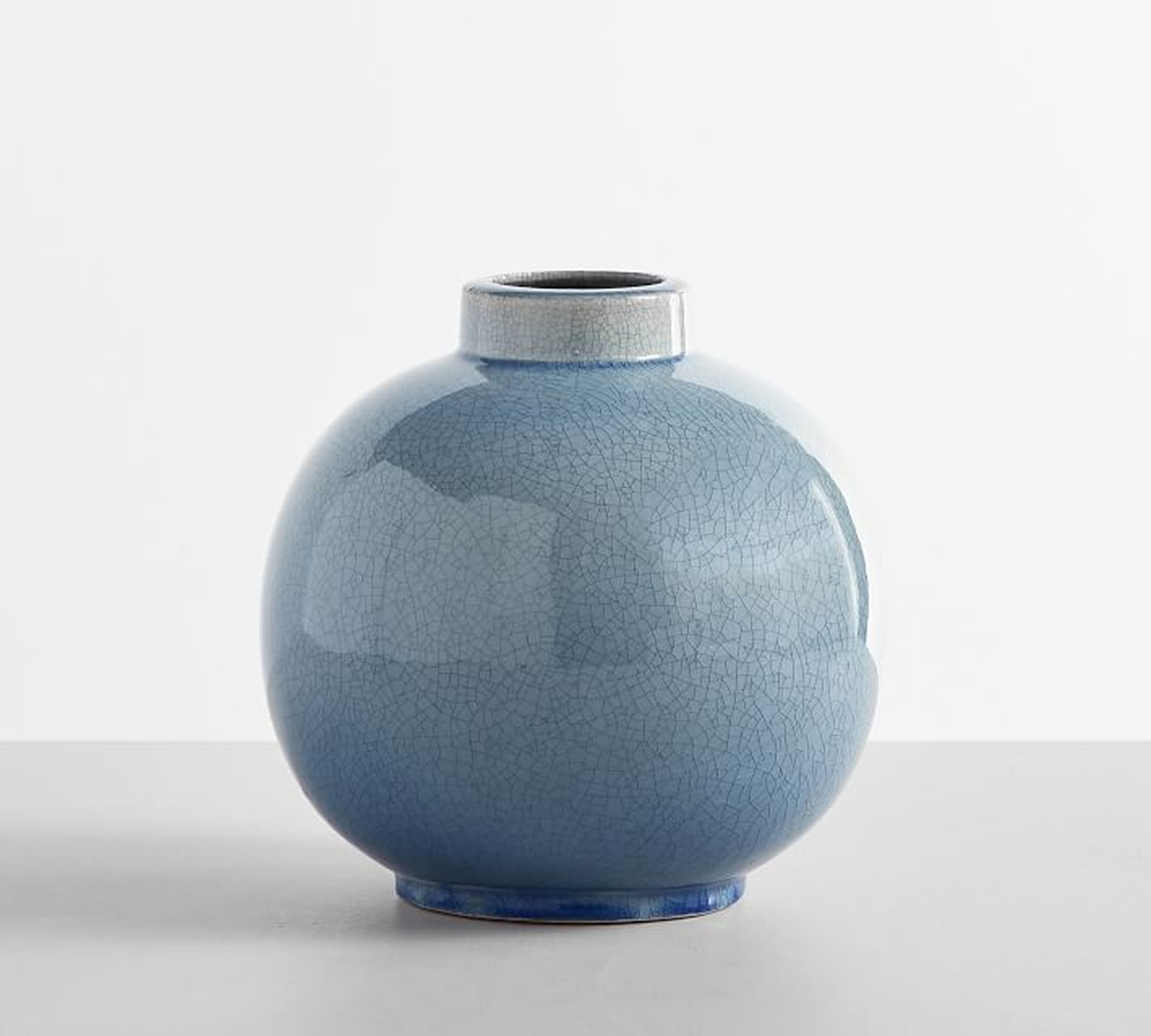 Rhea Crackled Ceramic Vase - Pottery Barn