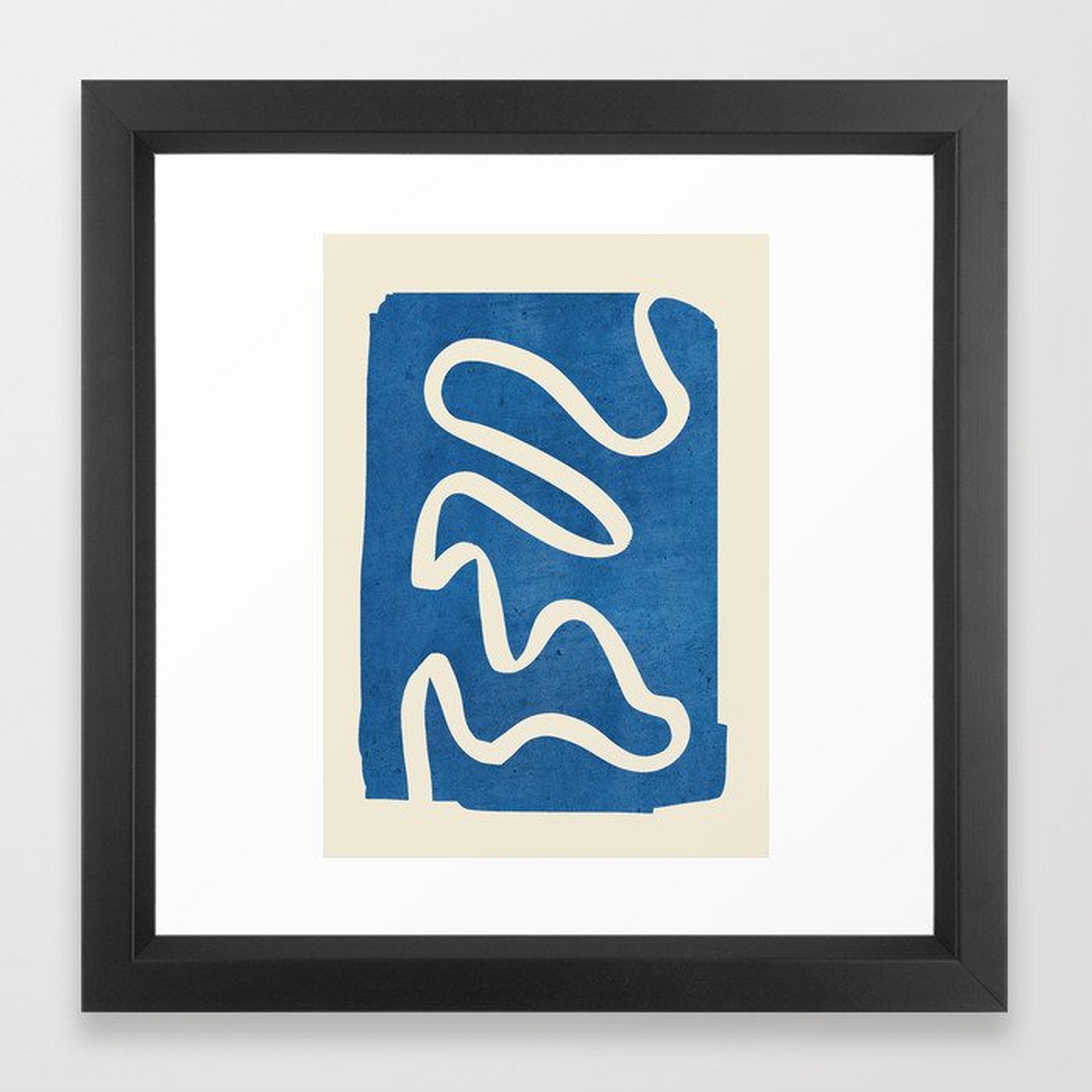 abstract minimal 31/Blue Framed Art Print // 12" x 12" // Vector Black Frame - Society6