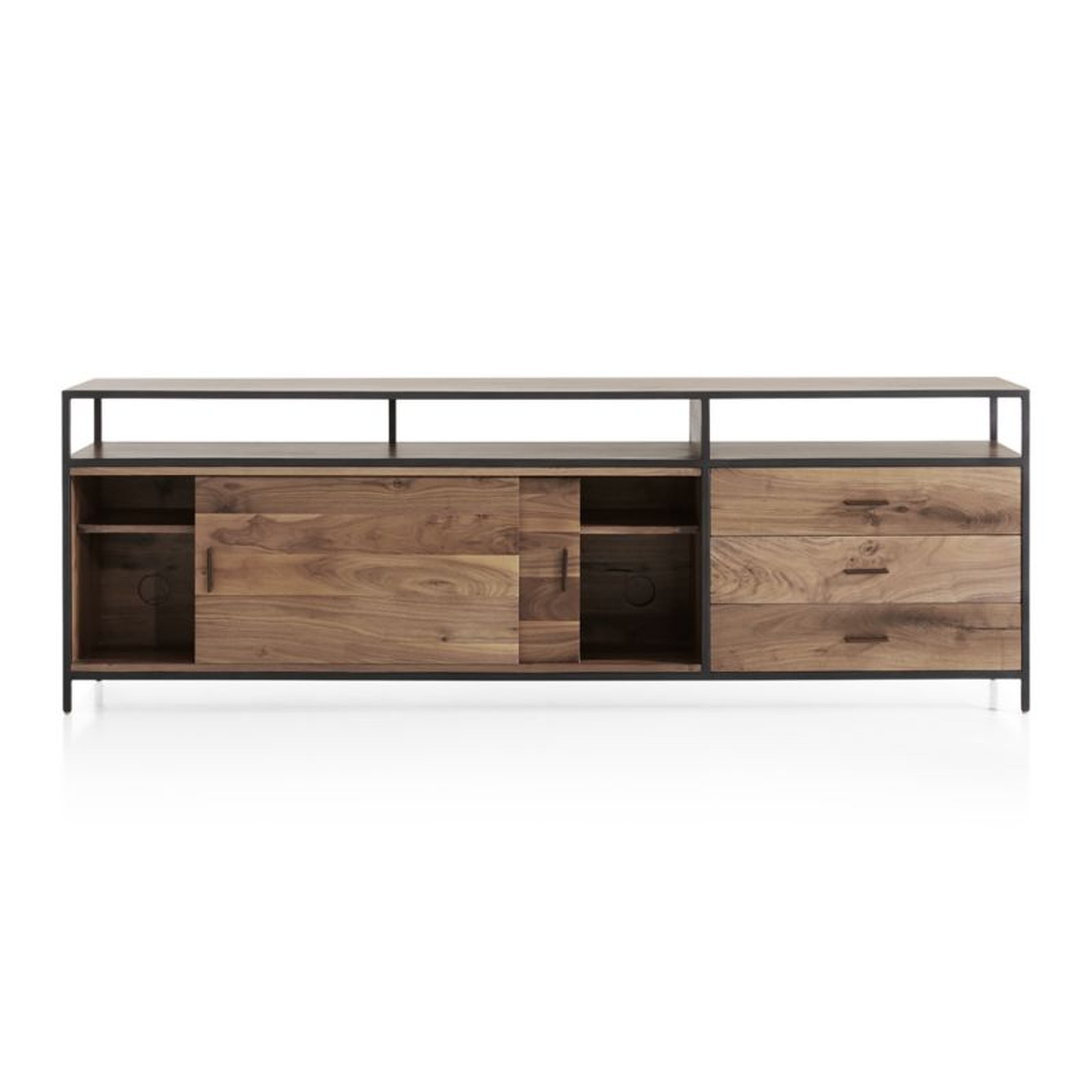 Knox Black 90" Industrial Media Console - Crate and Barrel