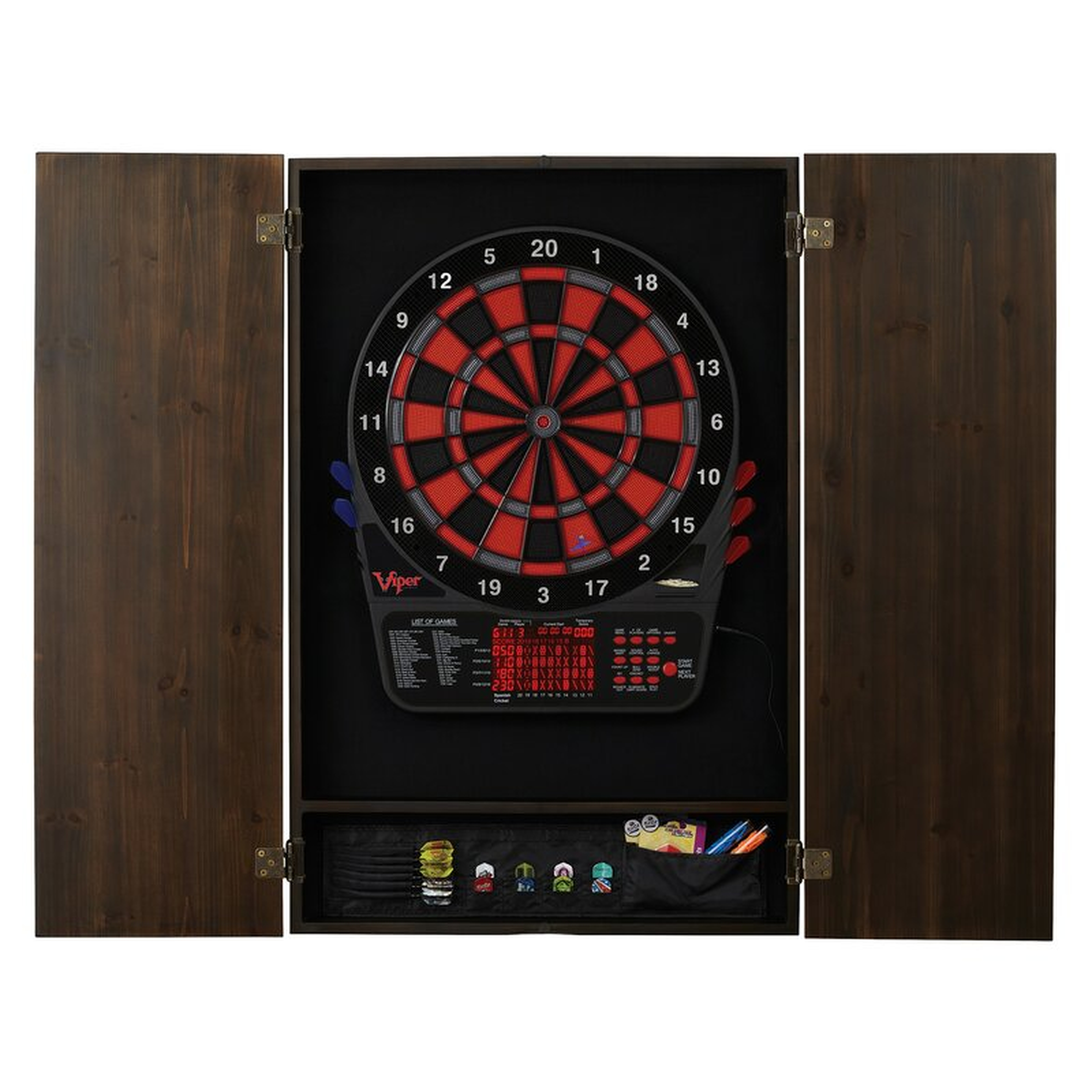 Espresso Viper Electronic Dartboard and Cabinet Set with Darts - Wayfair