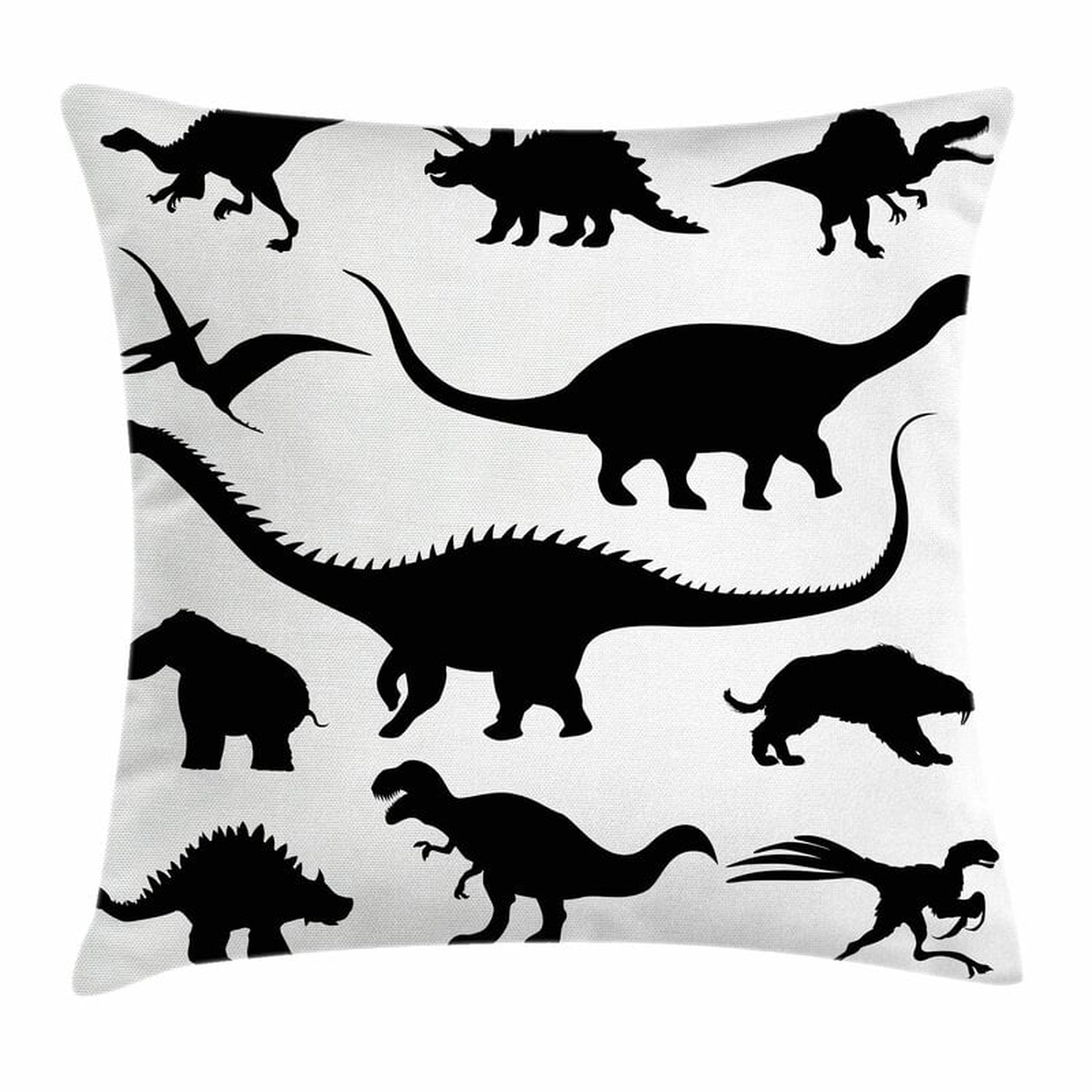 Baller Dinosaur Silhouettes Predators Square Cushion Pillow Cover - Wayfair