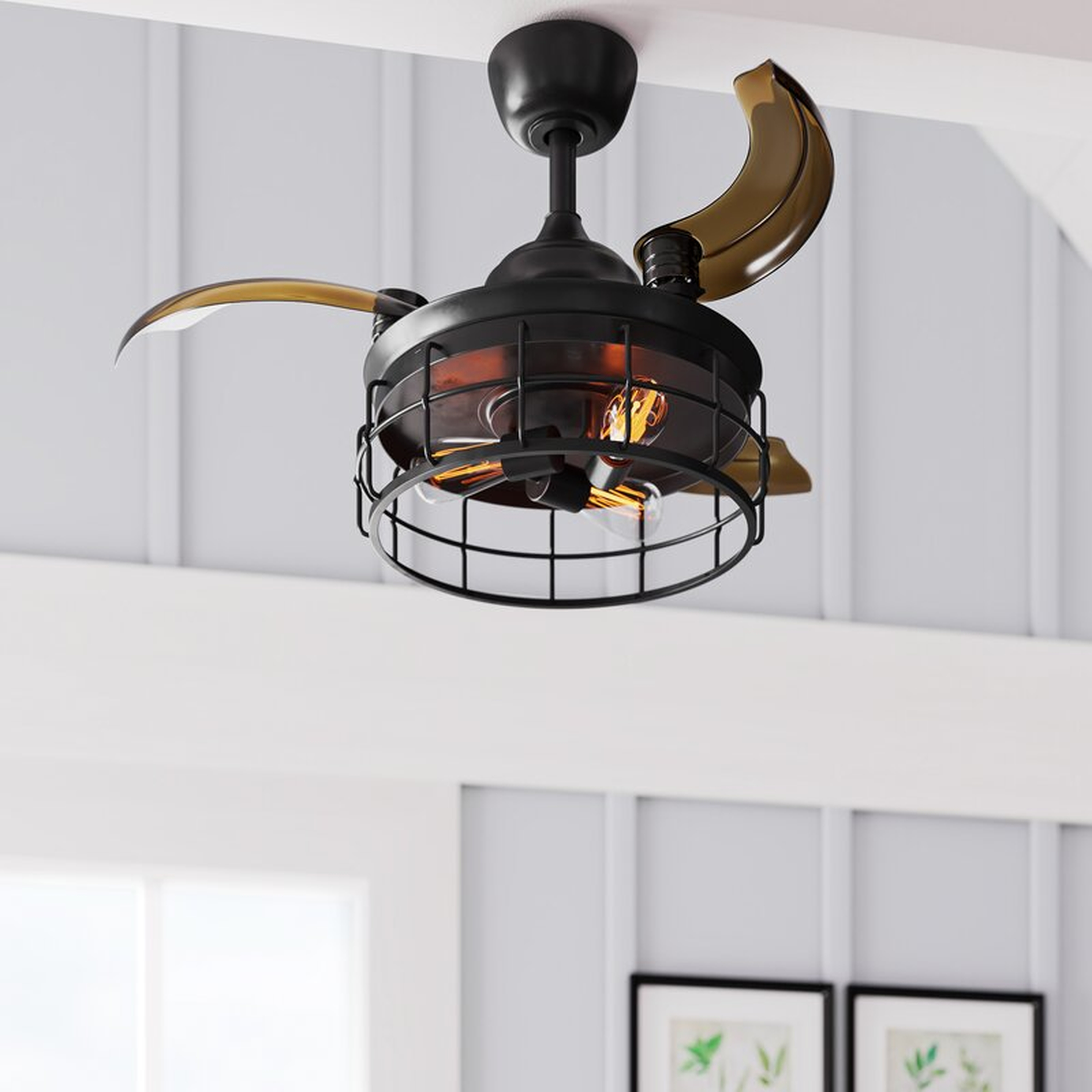 36'' Clarklake 3 - Blade Retractable Blades Ceiling Fan with Remote Control and Light Kit Included - Wayfair