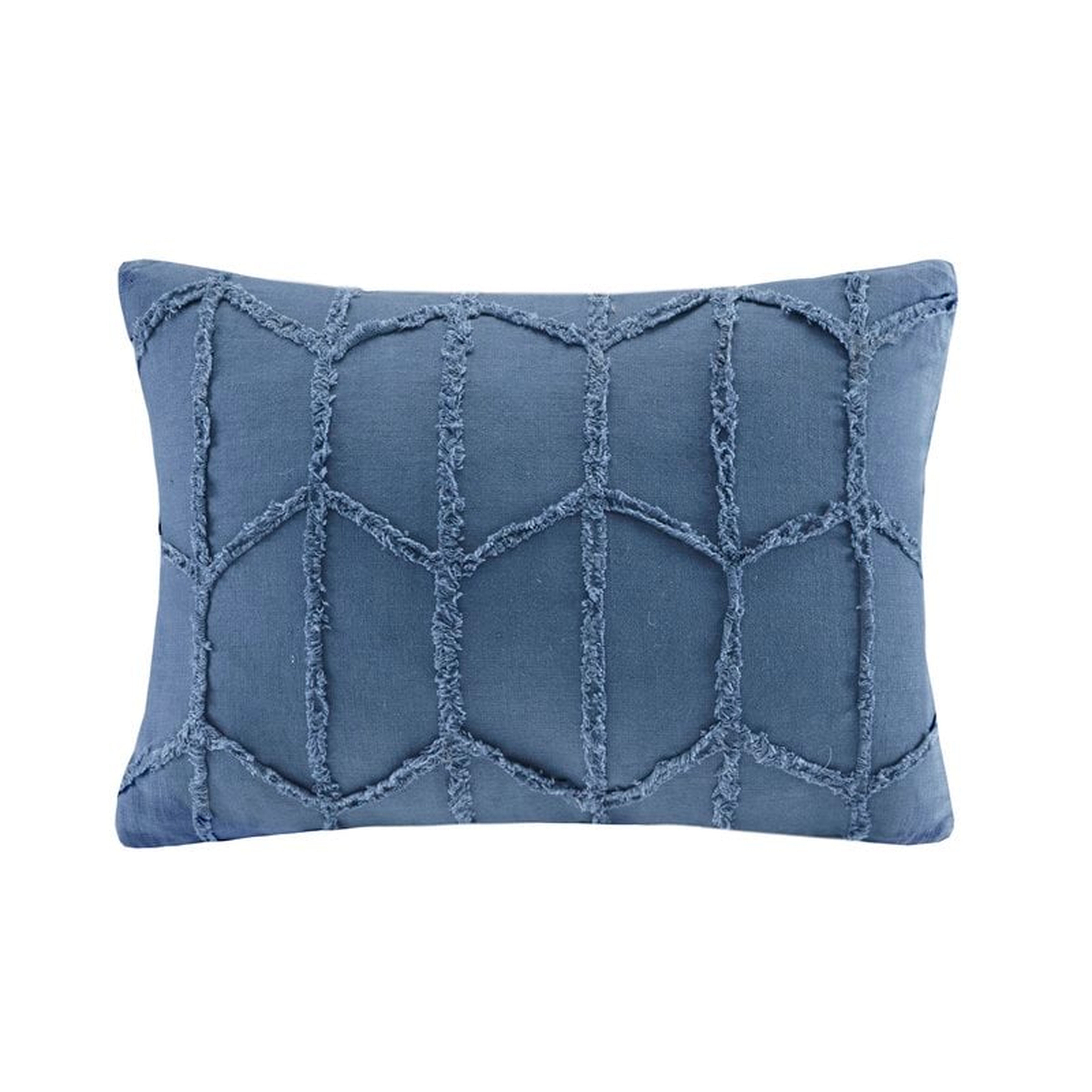 Frayed Geo Linen Lumbar Pillow - AllModern