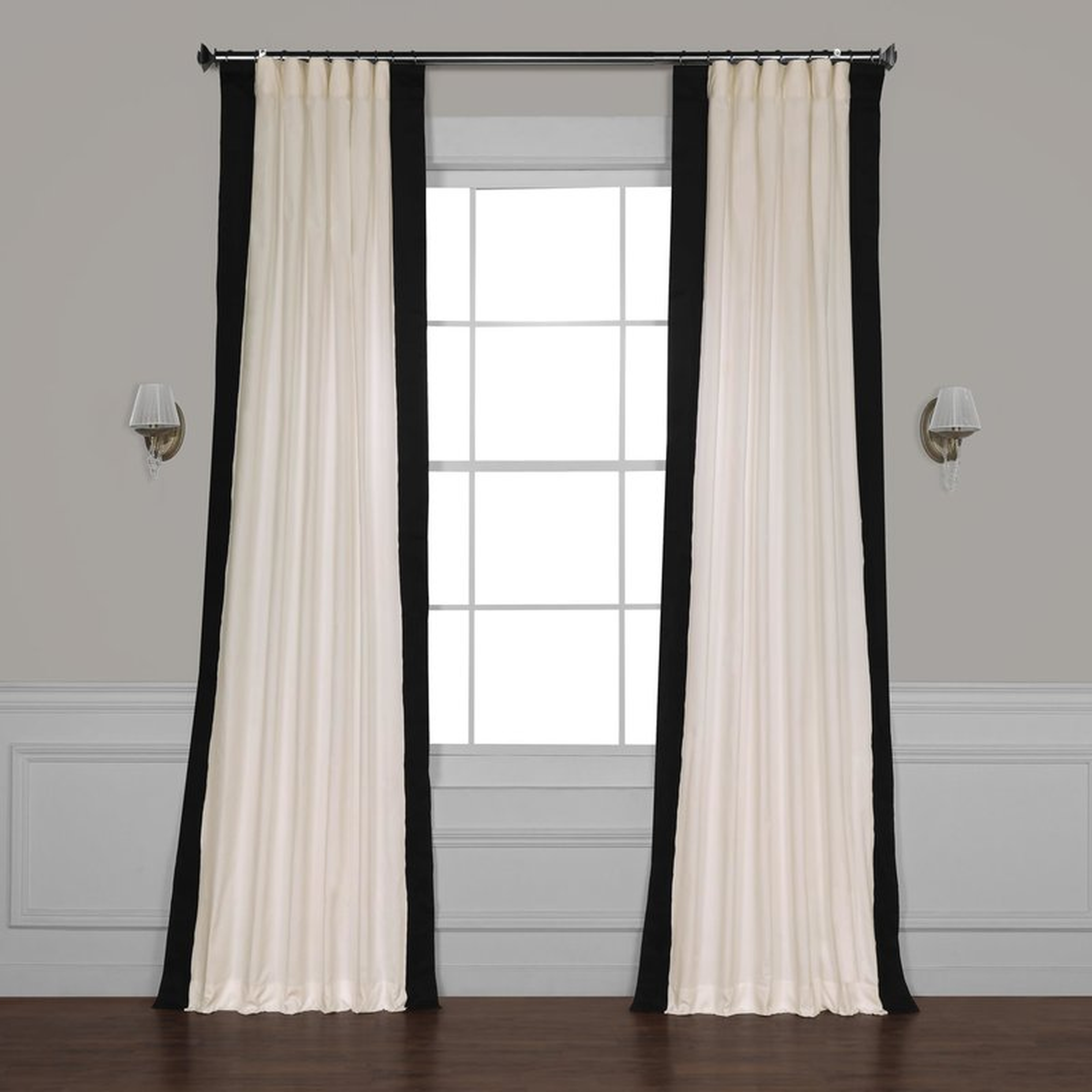 Winsor Semi-Sheer Rod Pocket Single Curtain Panel - Black, 50"W x 108"L - Wayfair