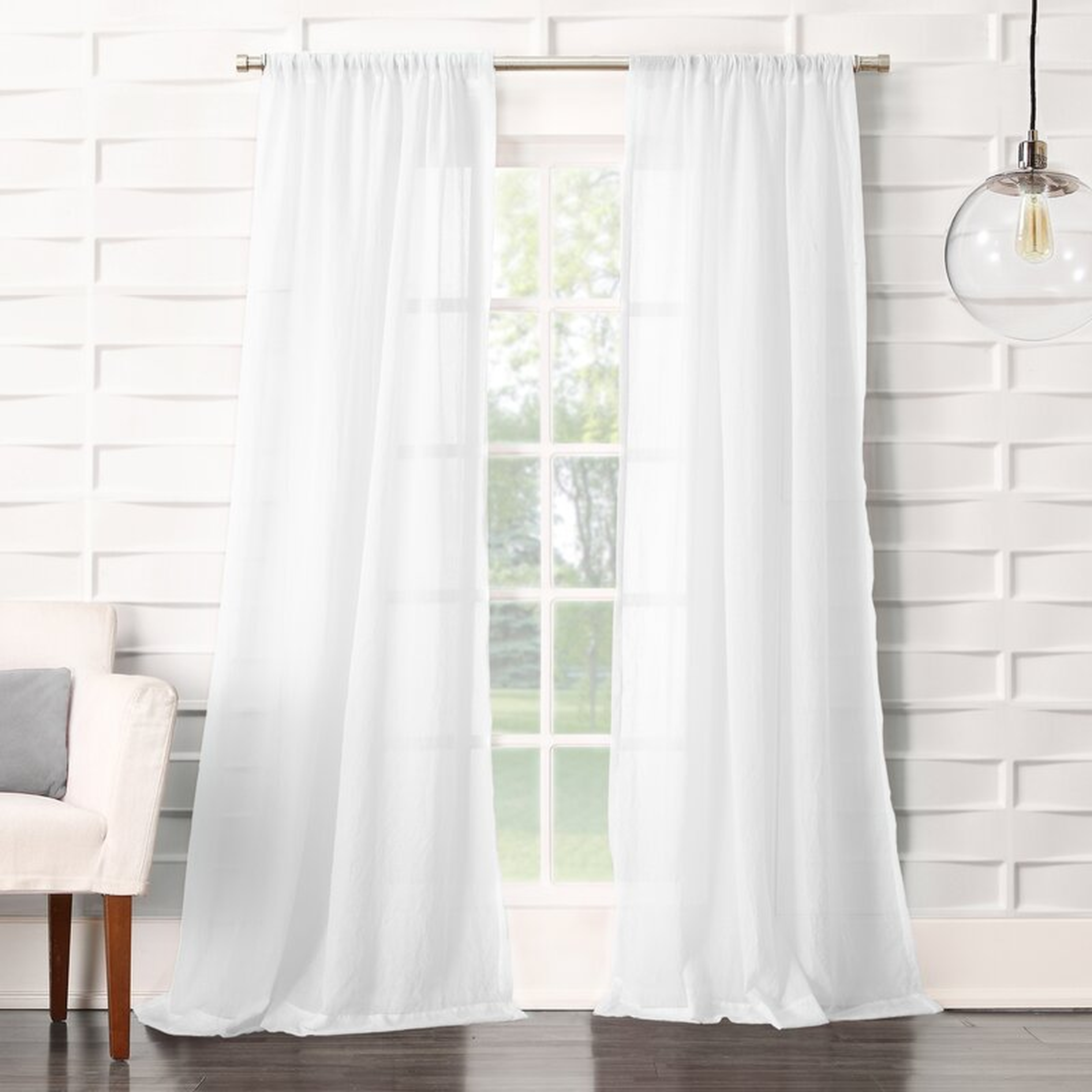 Reese Solid Sheer Rod Pocket Single Curtain Panel - Wayfair