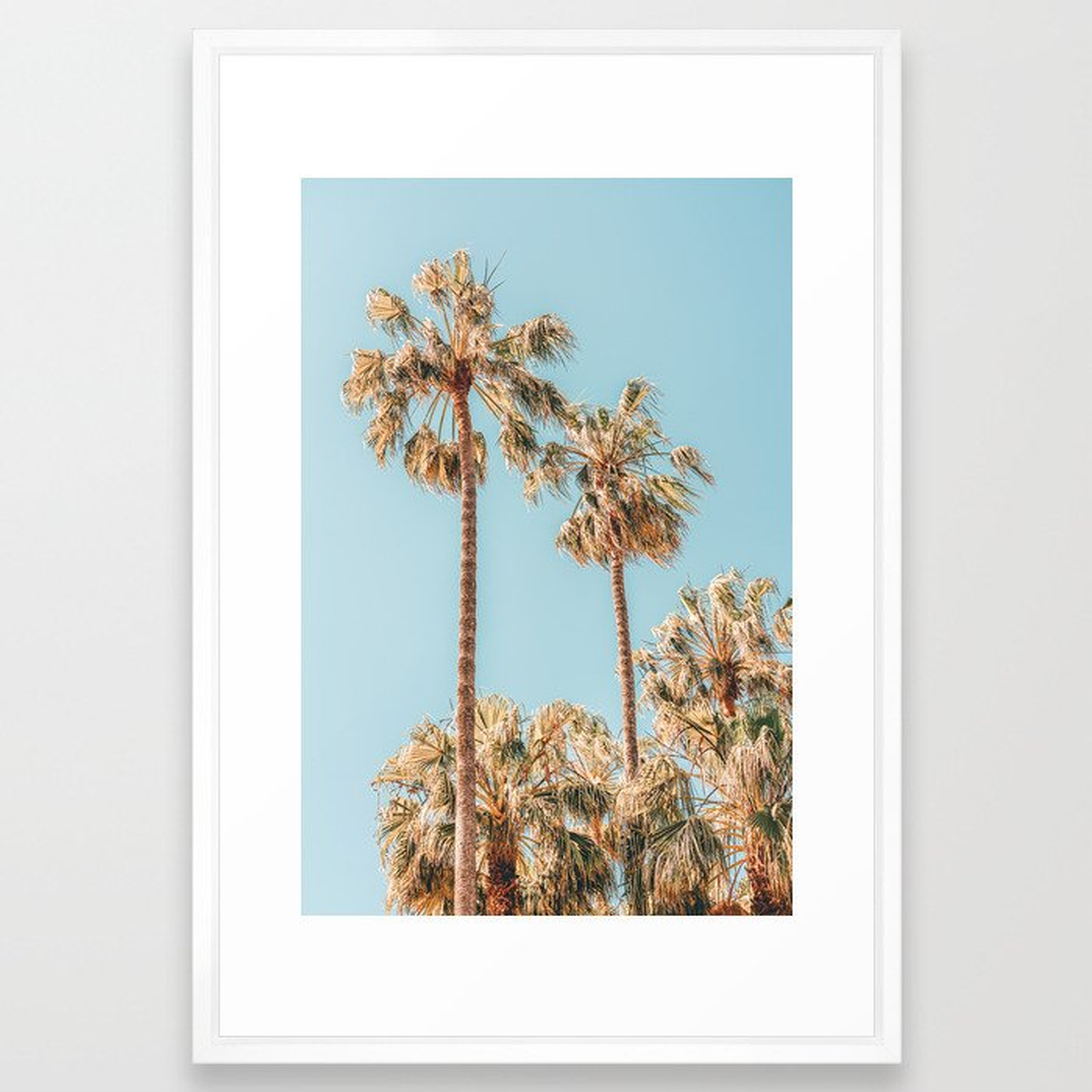 Palm Trees, Summer Vibes Print, Coconut Palm Tree, Beach Palm, Beach Print, Palm Beach Miami Florida Summer Vibe, Green Palm Leaves Framed Art Print - Society6