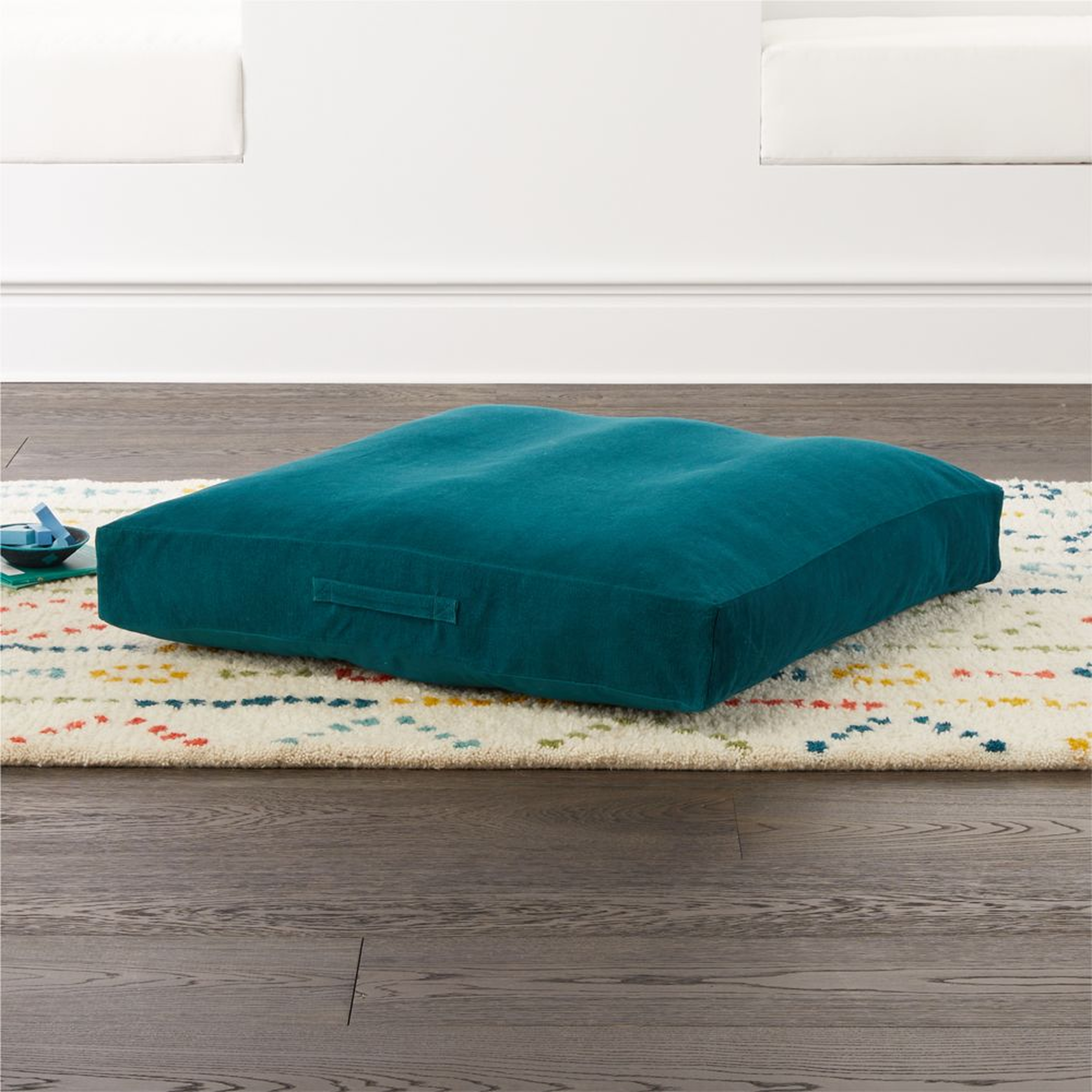 Teal Corduroy Cushion - Crate and Barrel