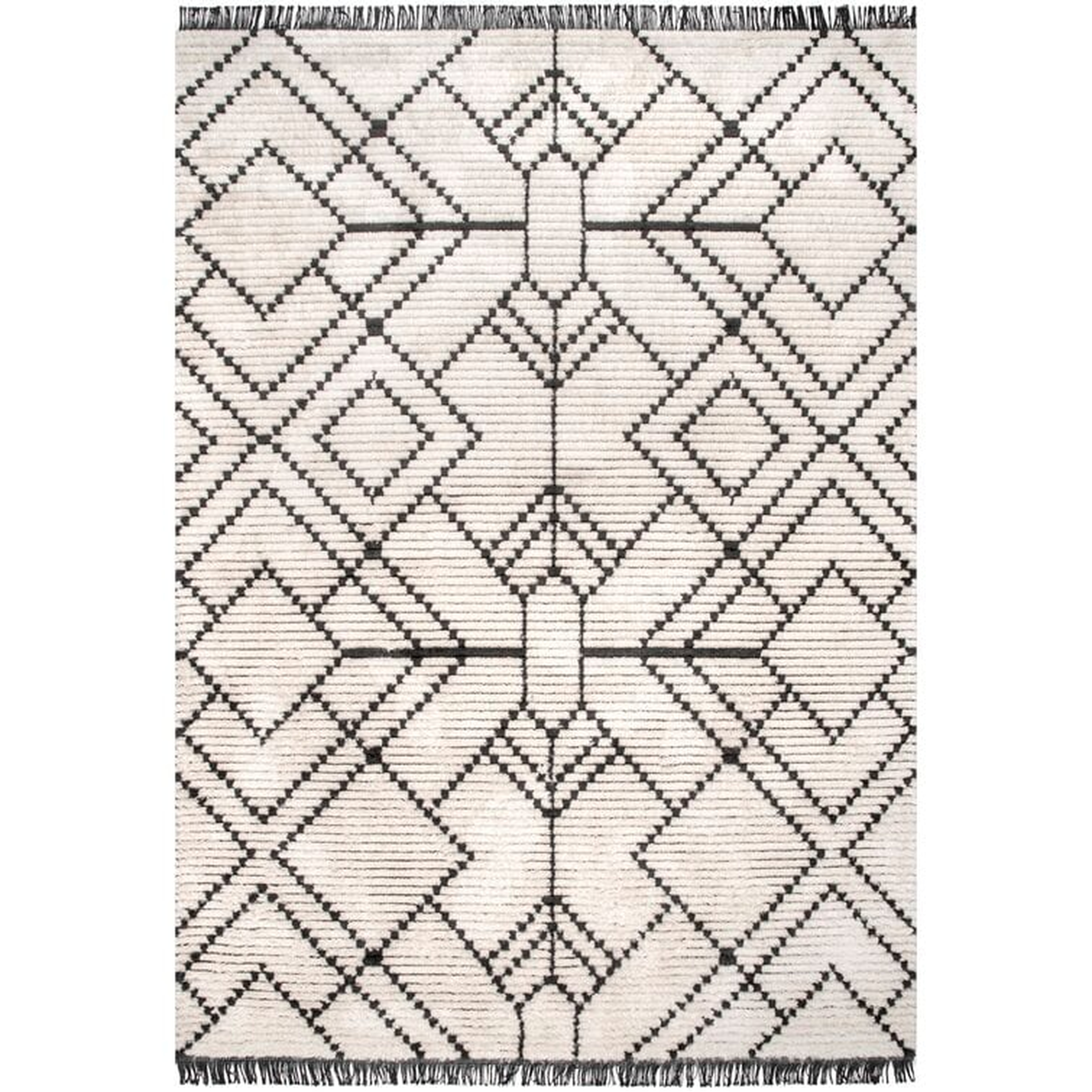 Geometric Beige Area Rug - Wayfair