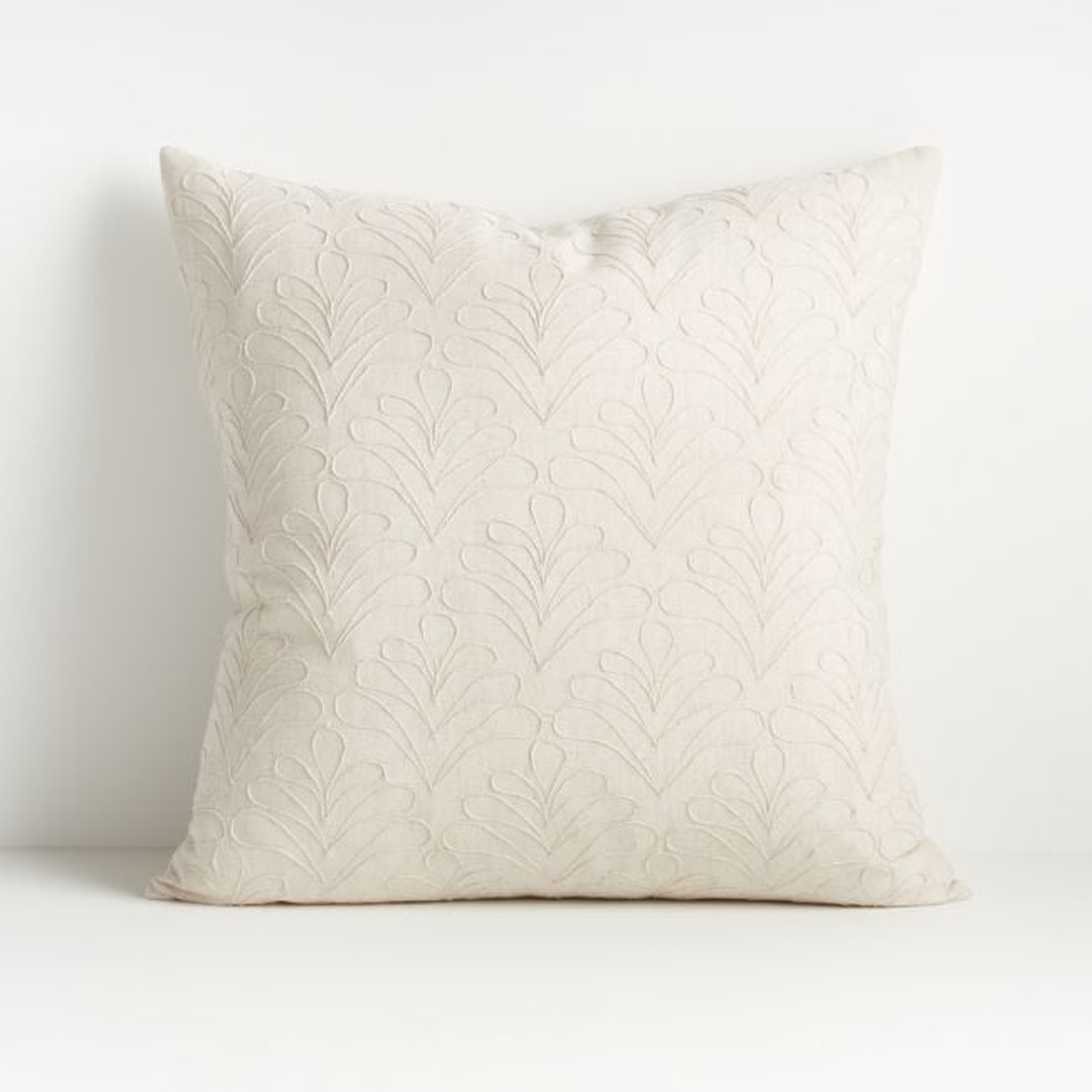 Mari White Textured Pillow 20" w/feather down insert - Crate and Barrel
