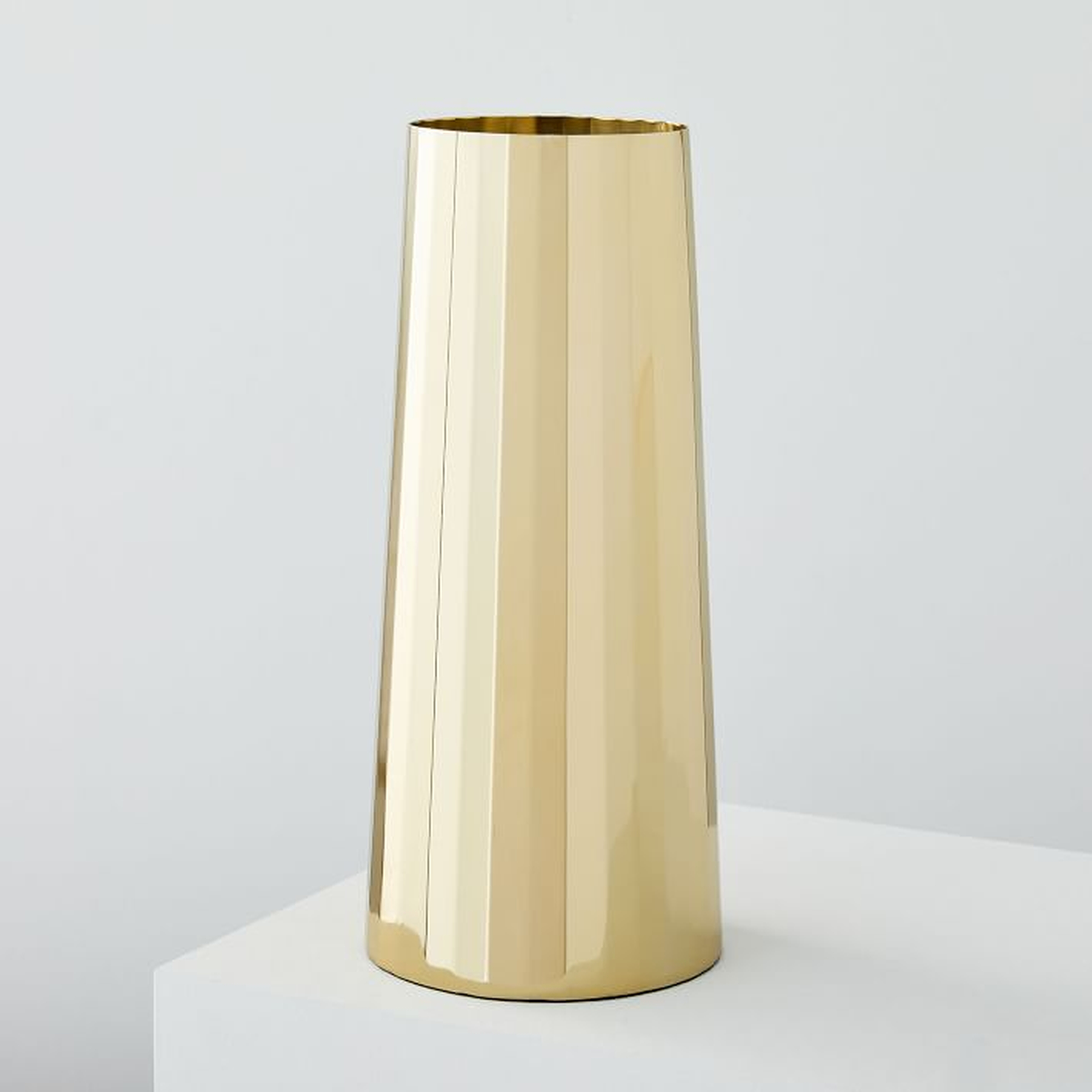 Foundations Metal Vases- Brass, large - West Elm