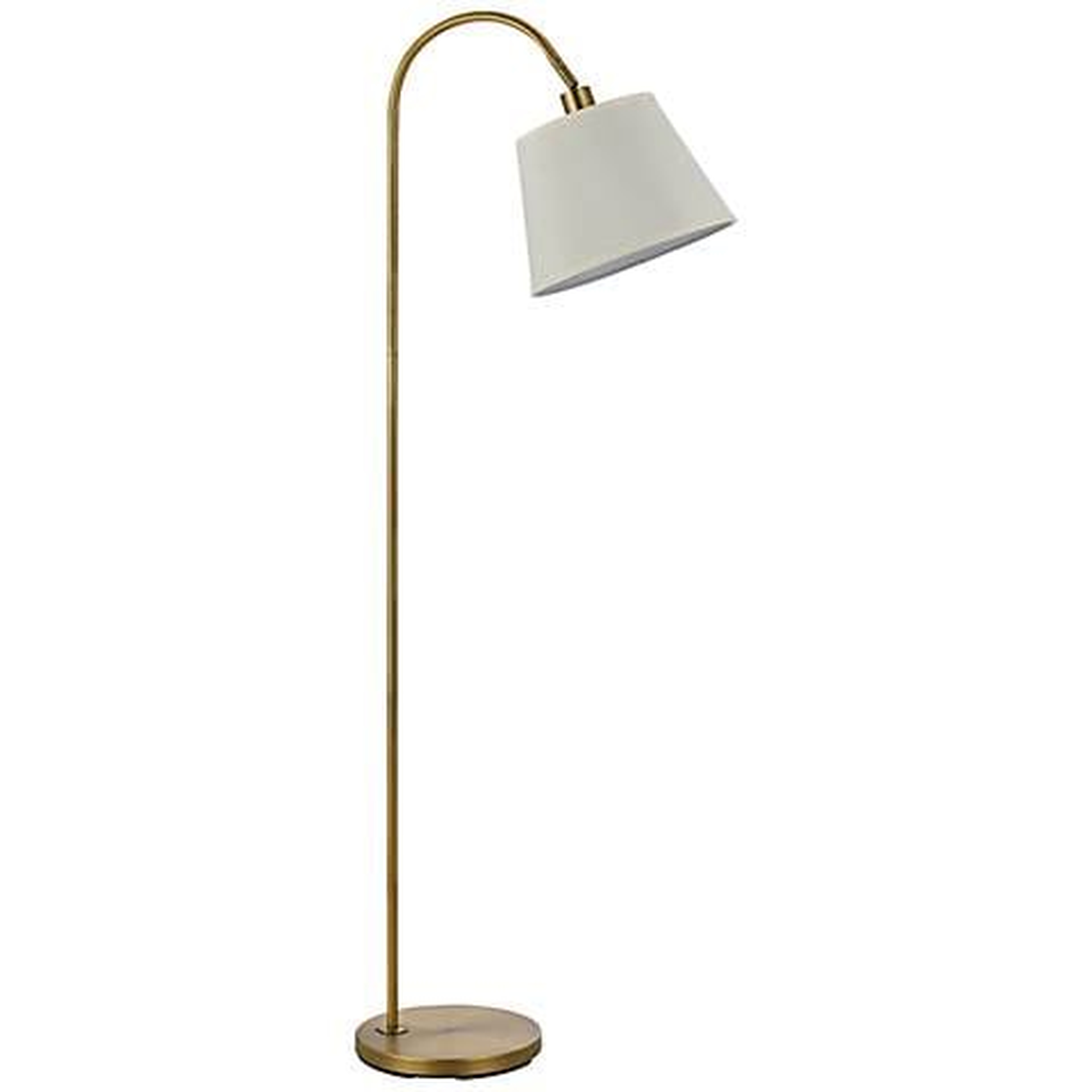 Covington Antique Brass Metal Down Bridge Floor Lamp white - Lamps Plus