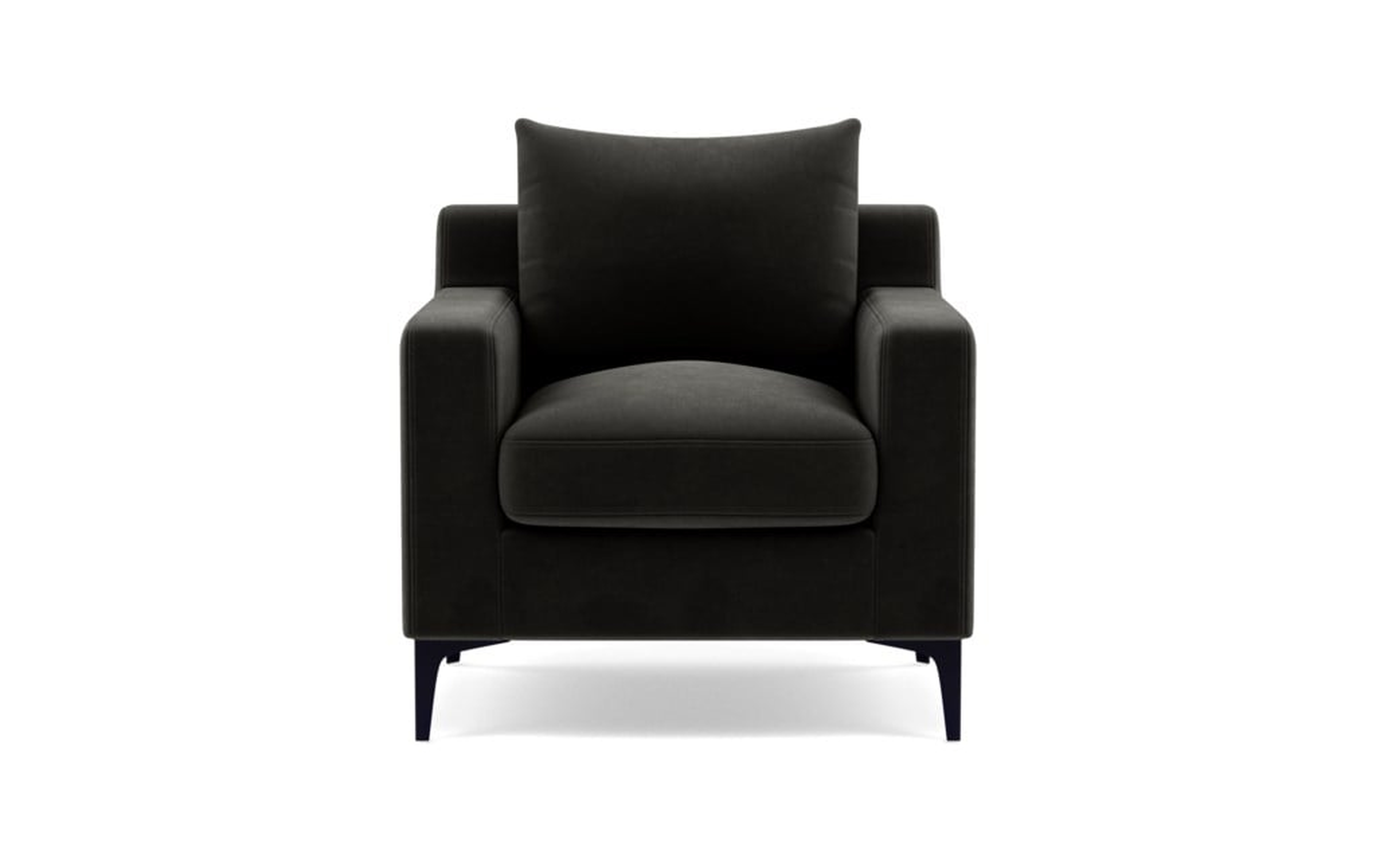 Sloan Petite Chair -Ebony Velvet - Matte Black L Sloan Leg - Interior Define