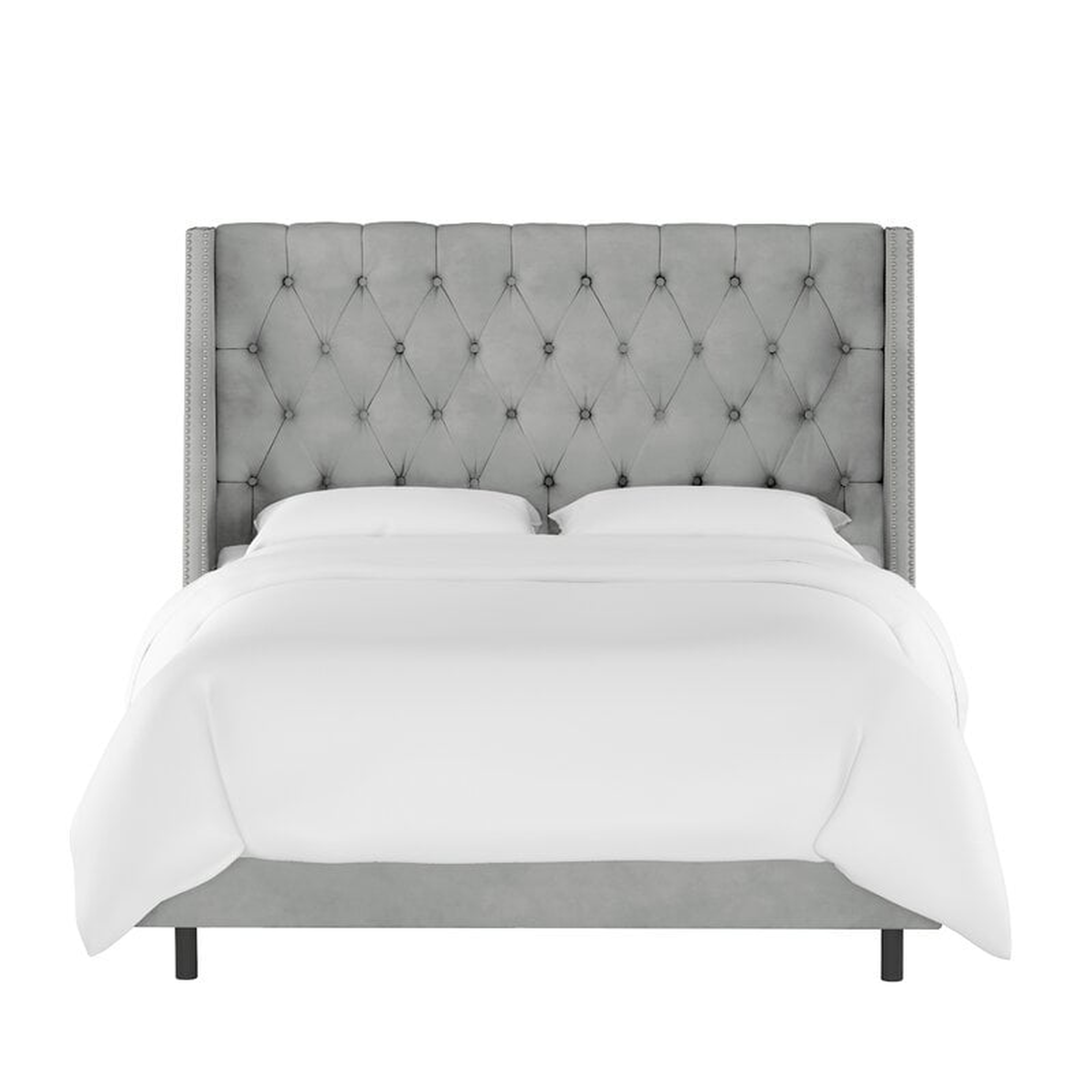 Improv Upholstered Standard Bed, Velvet Steel Gray, queen - Wayfair