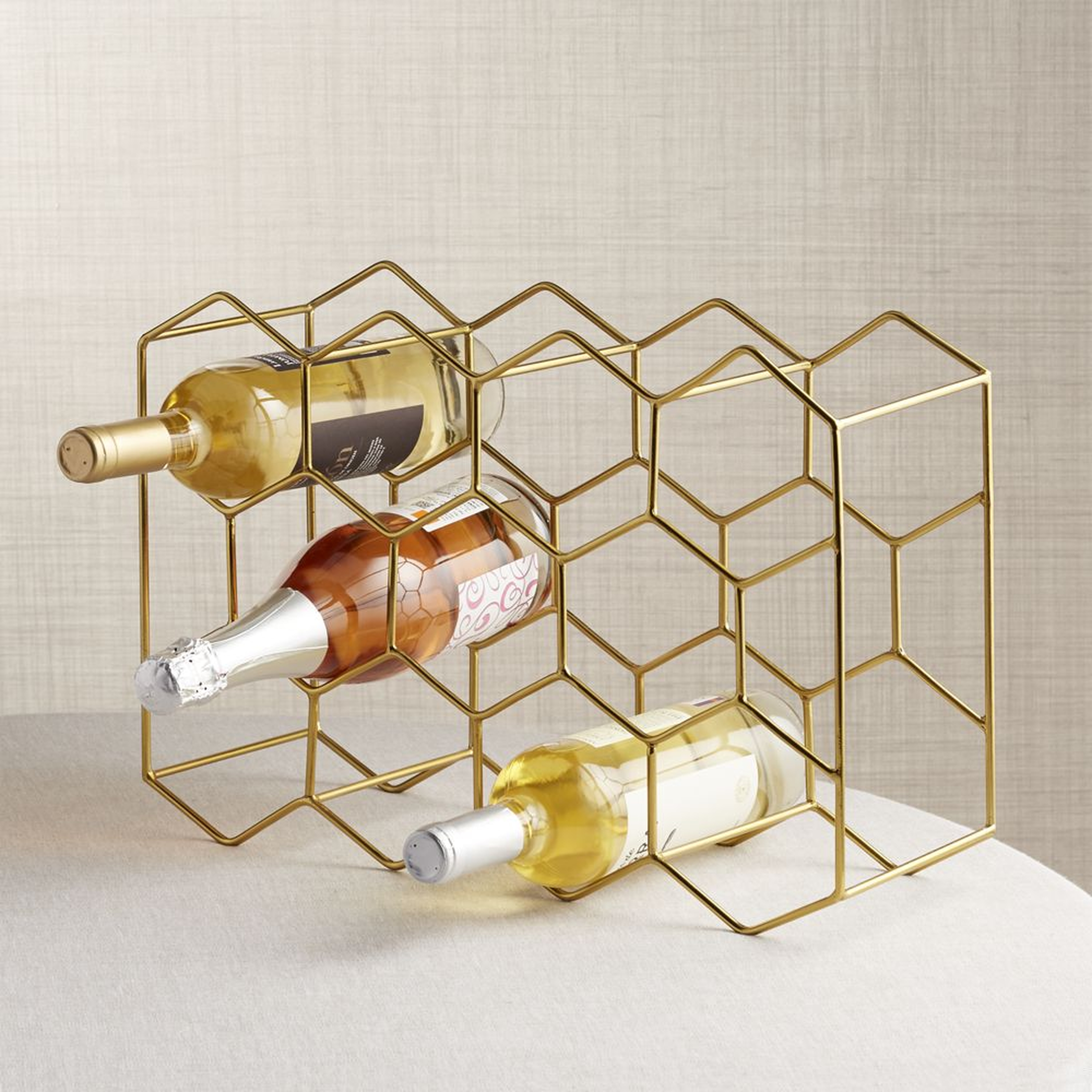 11-Bottle Gold Wine Rack - Crate and Barrel