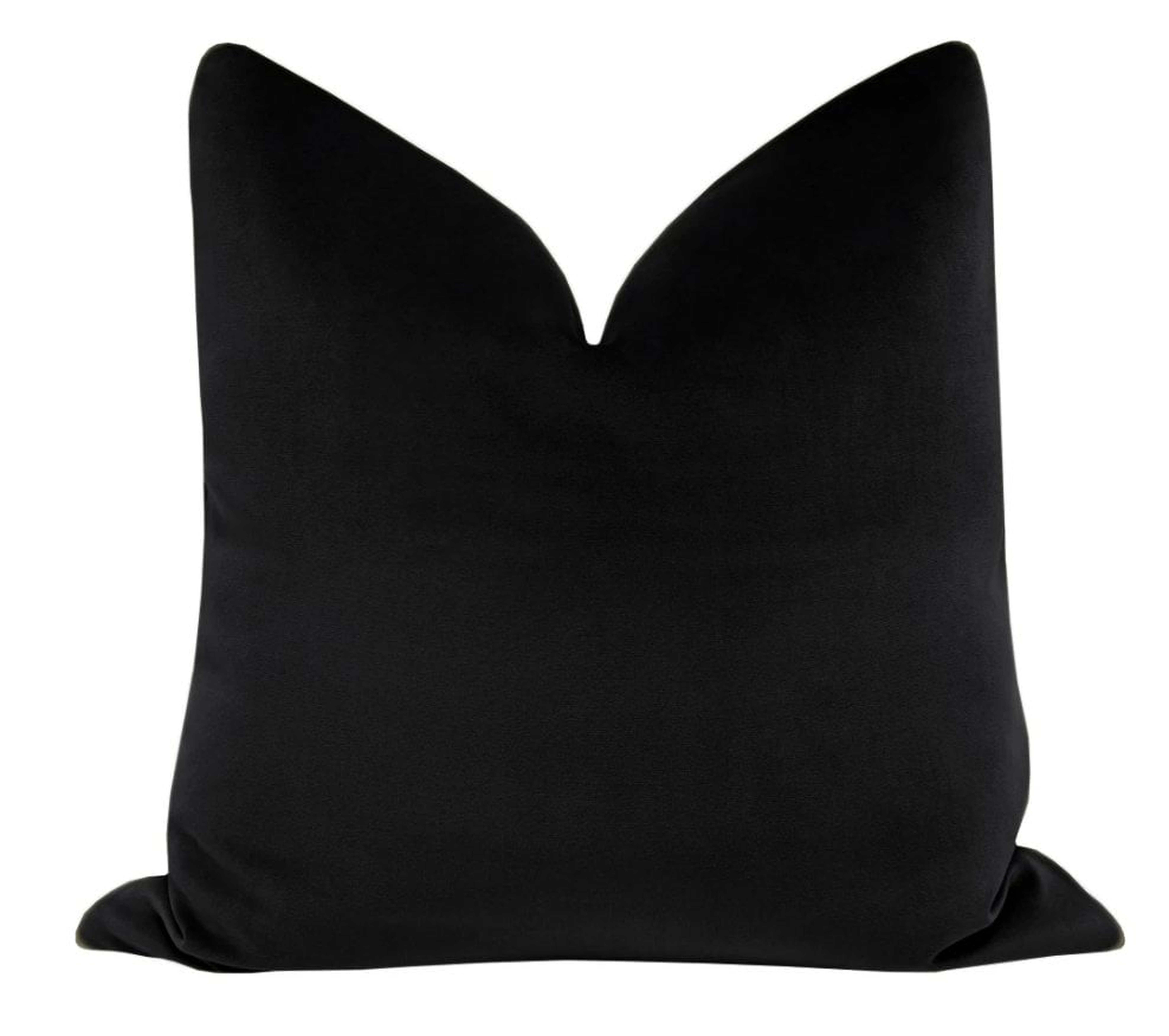 Signature Velvet Black Throw Pillow Cover - Little Design Company