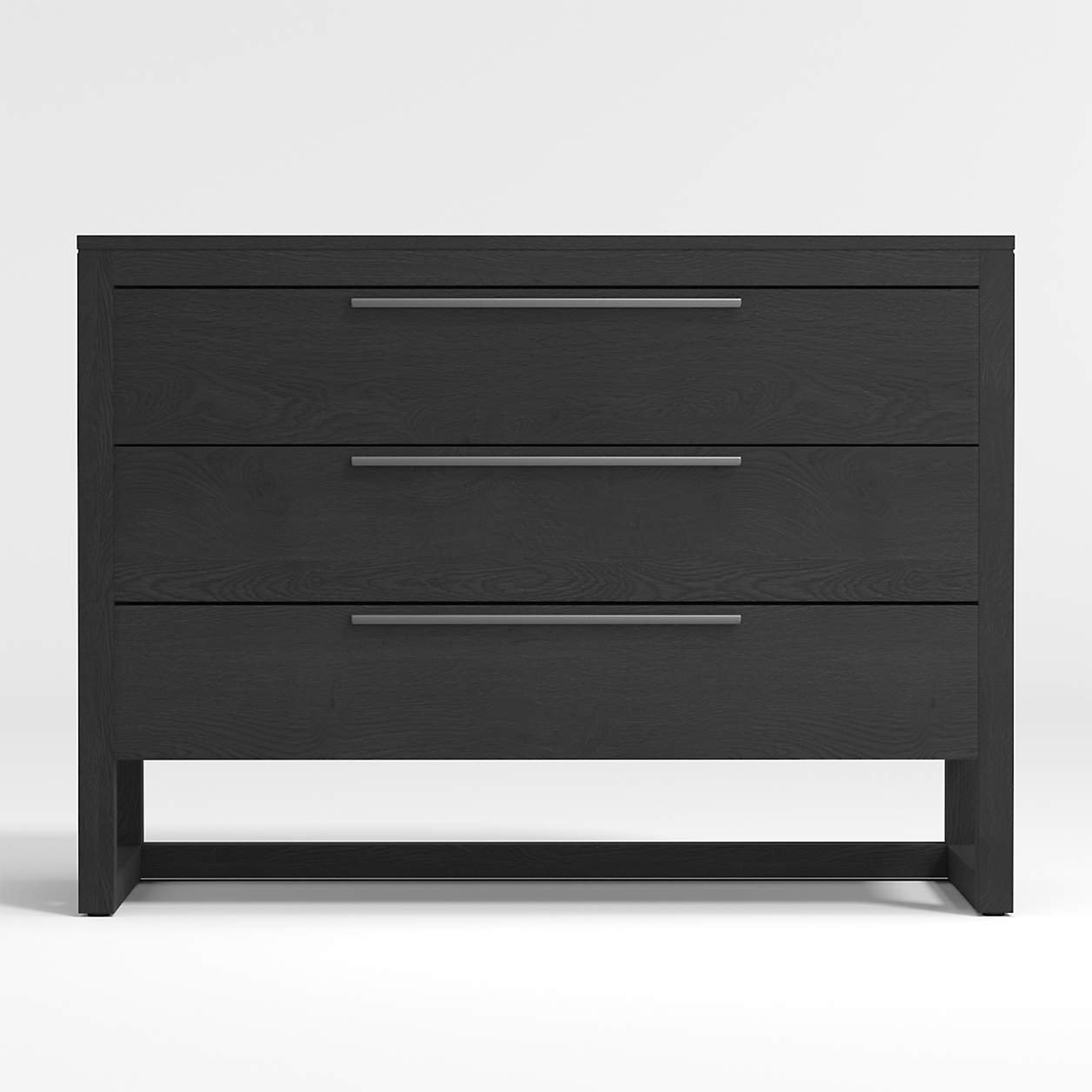 Linea Black Teak Wood 3-Drawer Chest - Crate and Barrel
