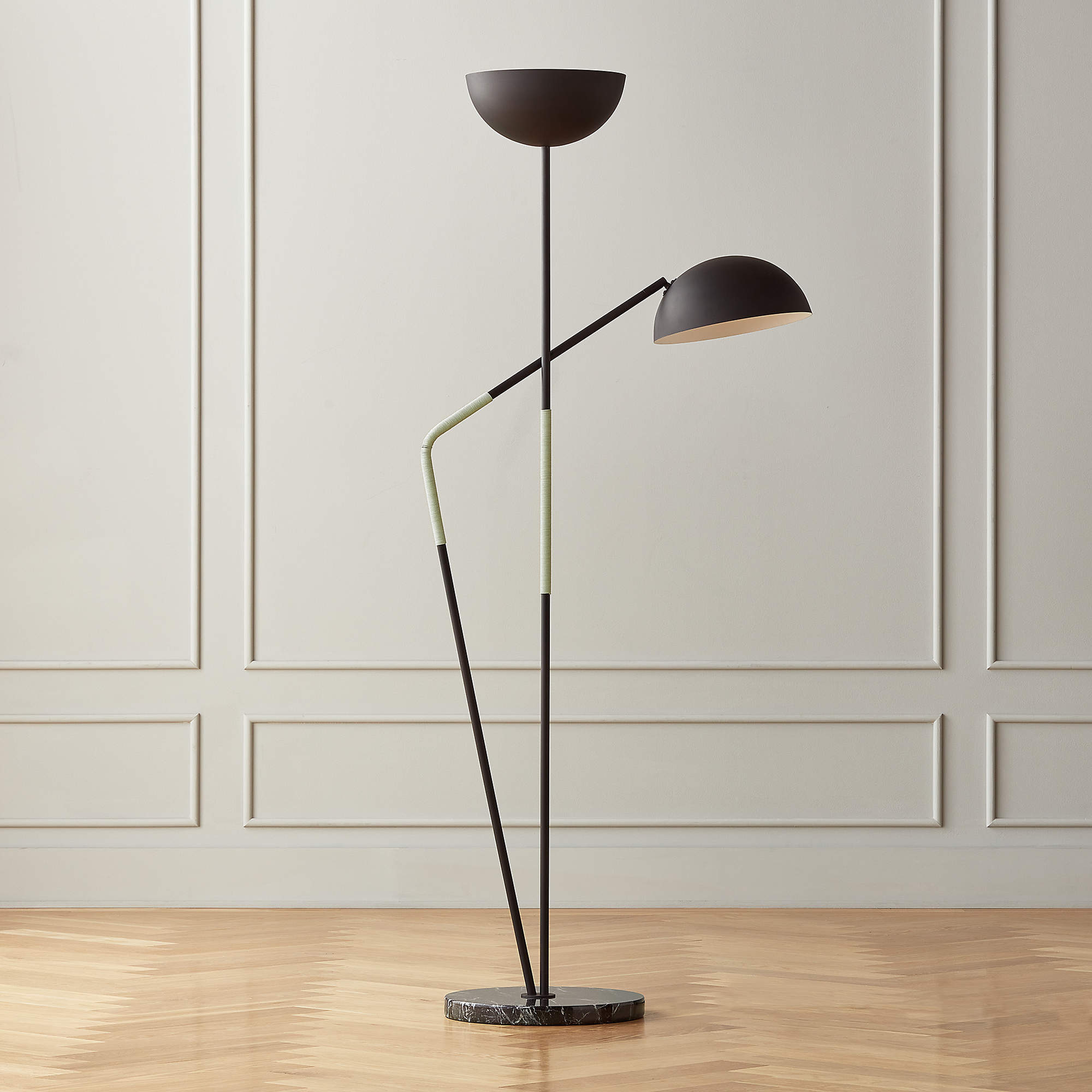PAVO BLACK MARBLE DOUBLE FLOOR LAMP (backoredered late march 2025) - CB2