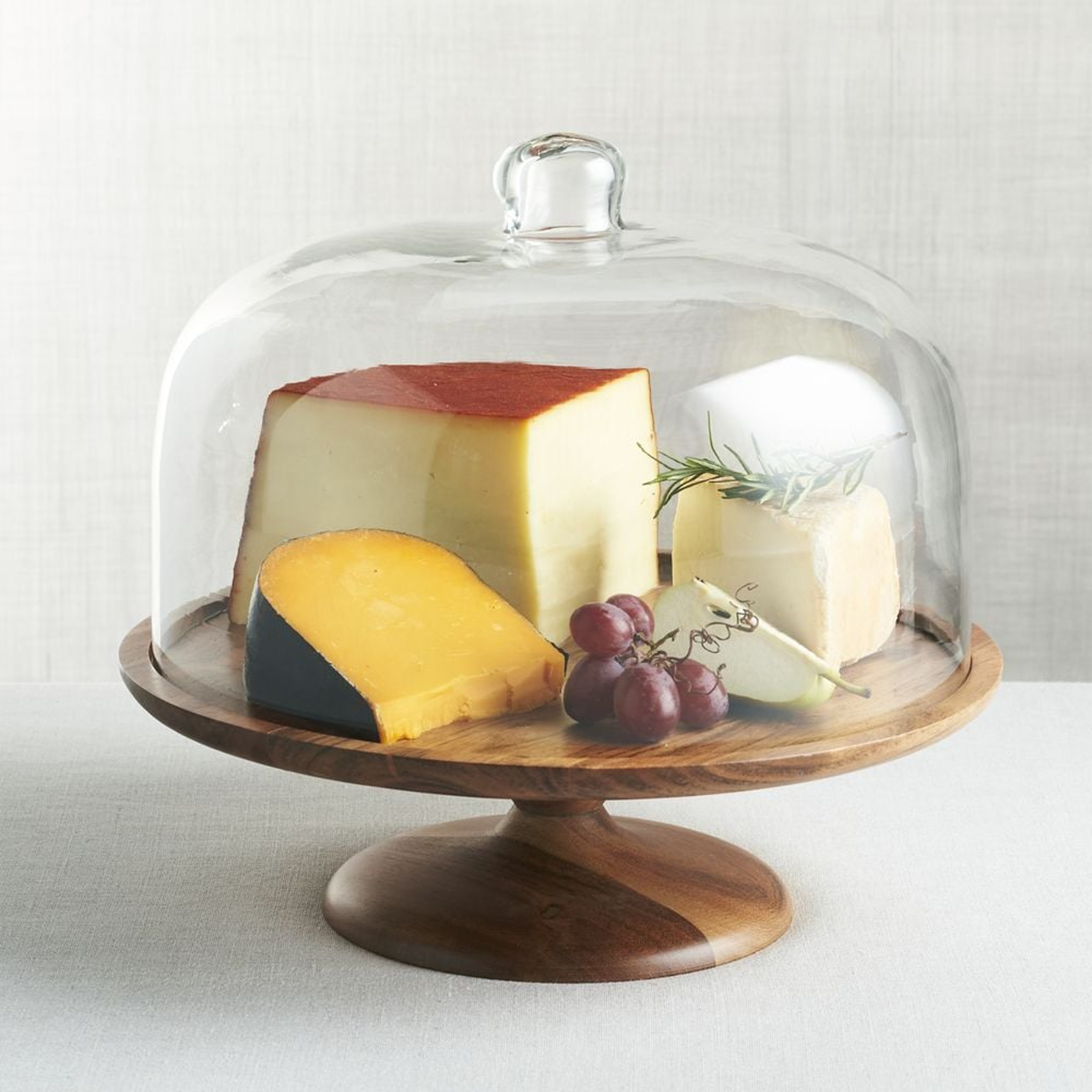 Carson Acacia Wood Cake Pedestal - Crate and Barrel