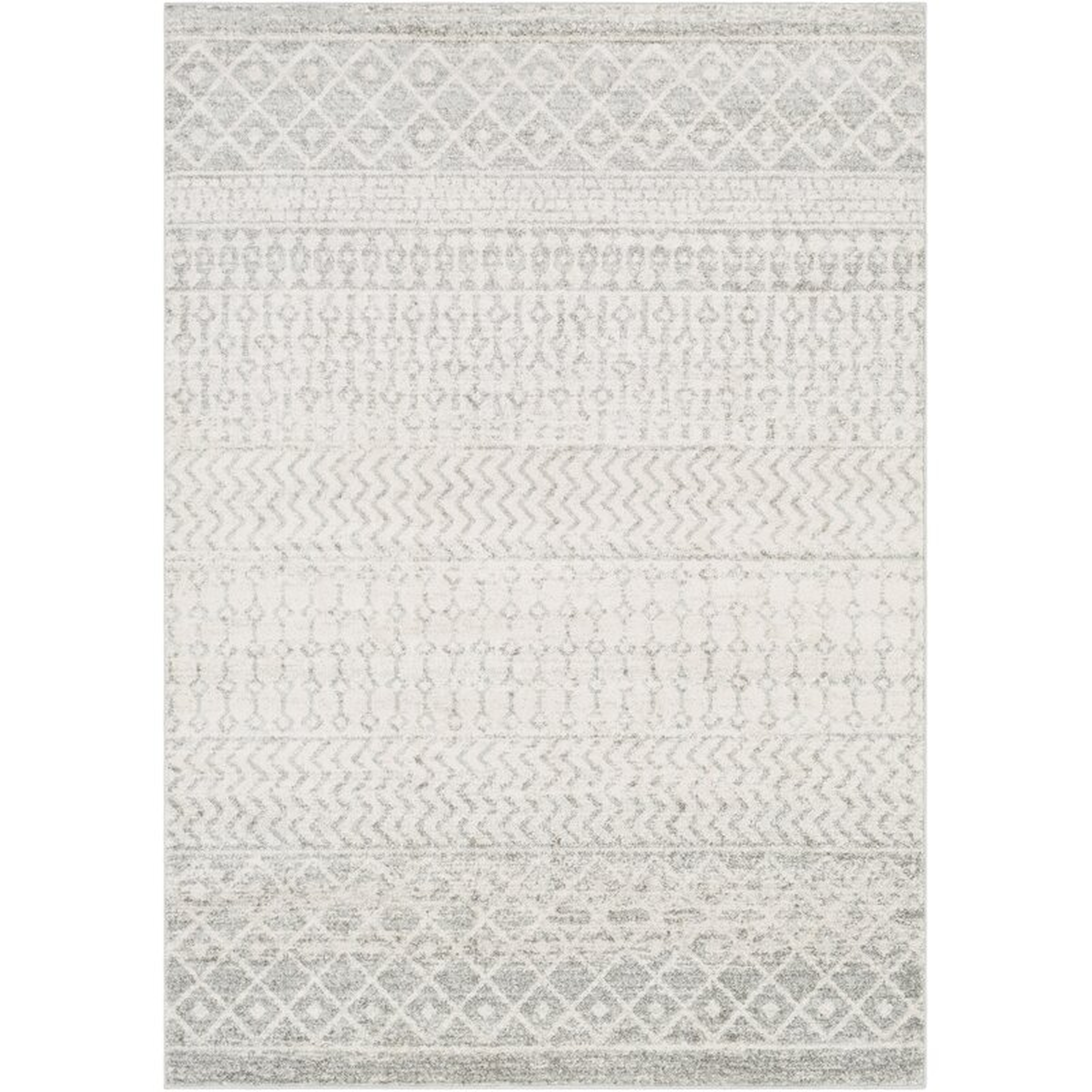 Kenmore Geometric Area Rug, Gray & White, 7'10" x 10'3" - Wayfair