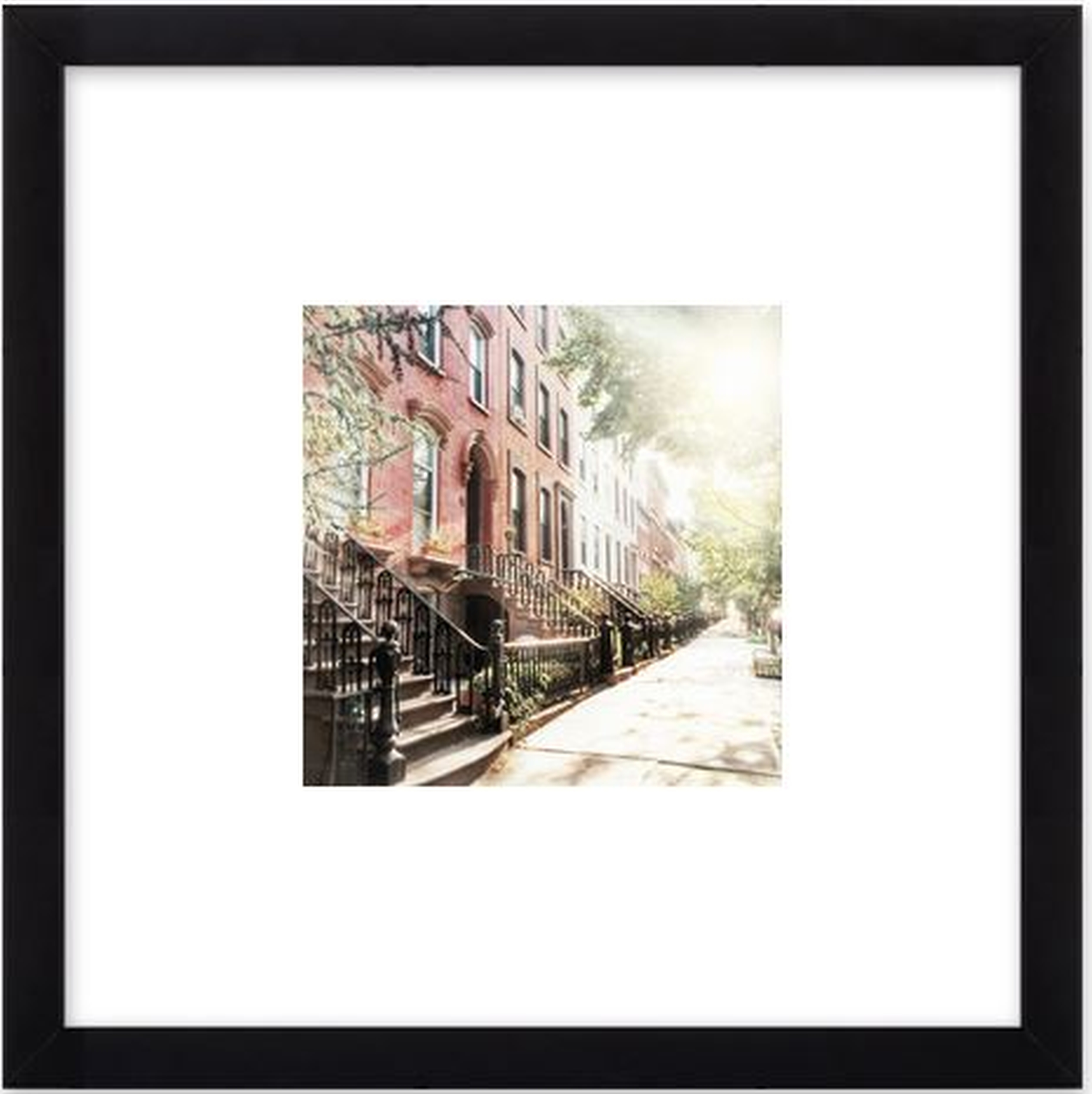 Brooklyn Summer - 8x8, frosted black frame with mat - Artfully Walls