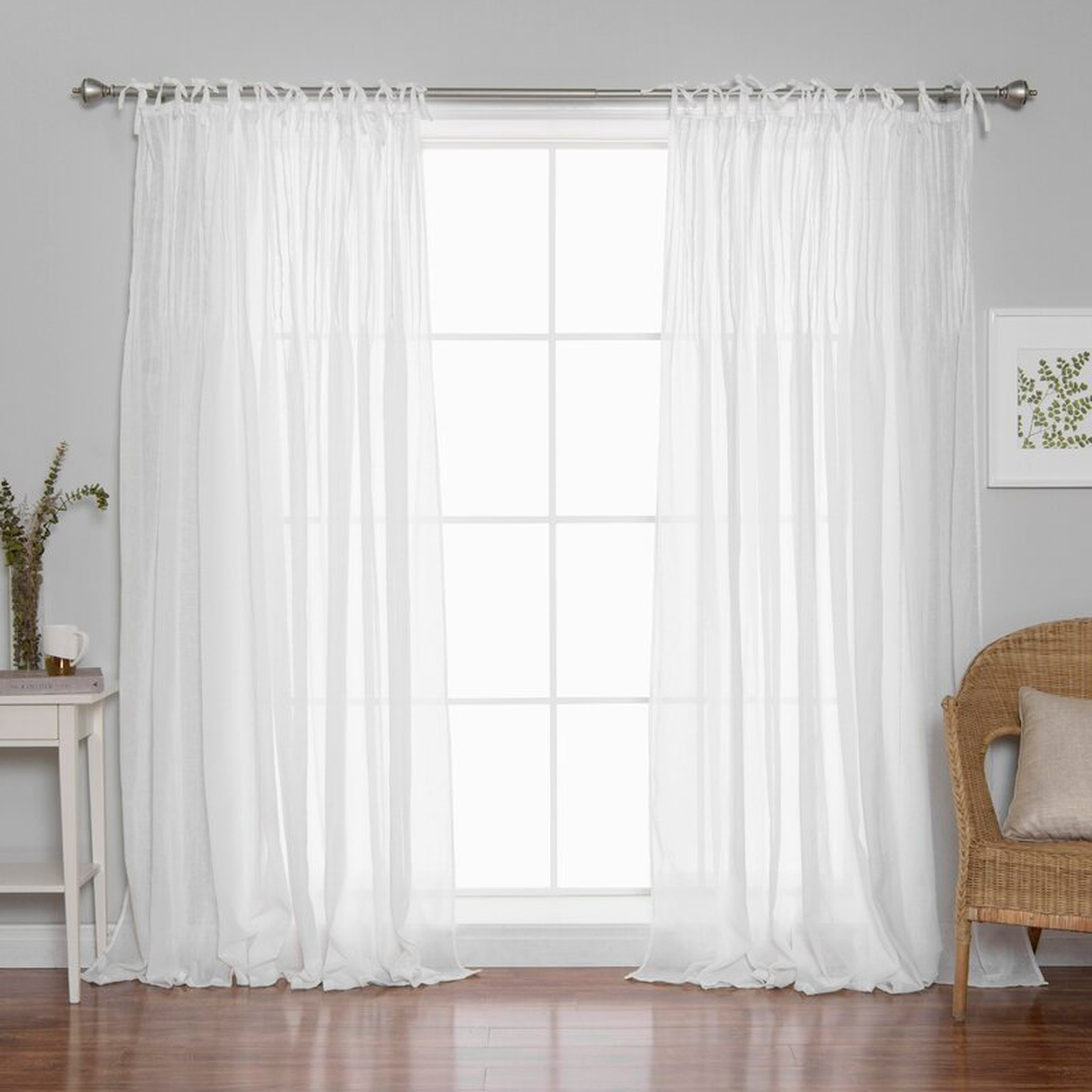 Poivrée Solid Sheer Pinch Pleat Single Curtain Panel - Wayfair