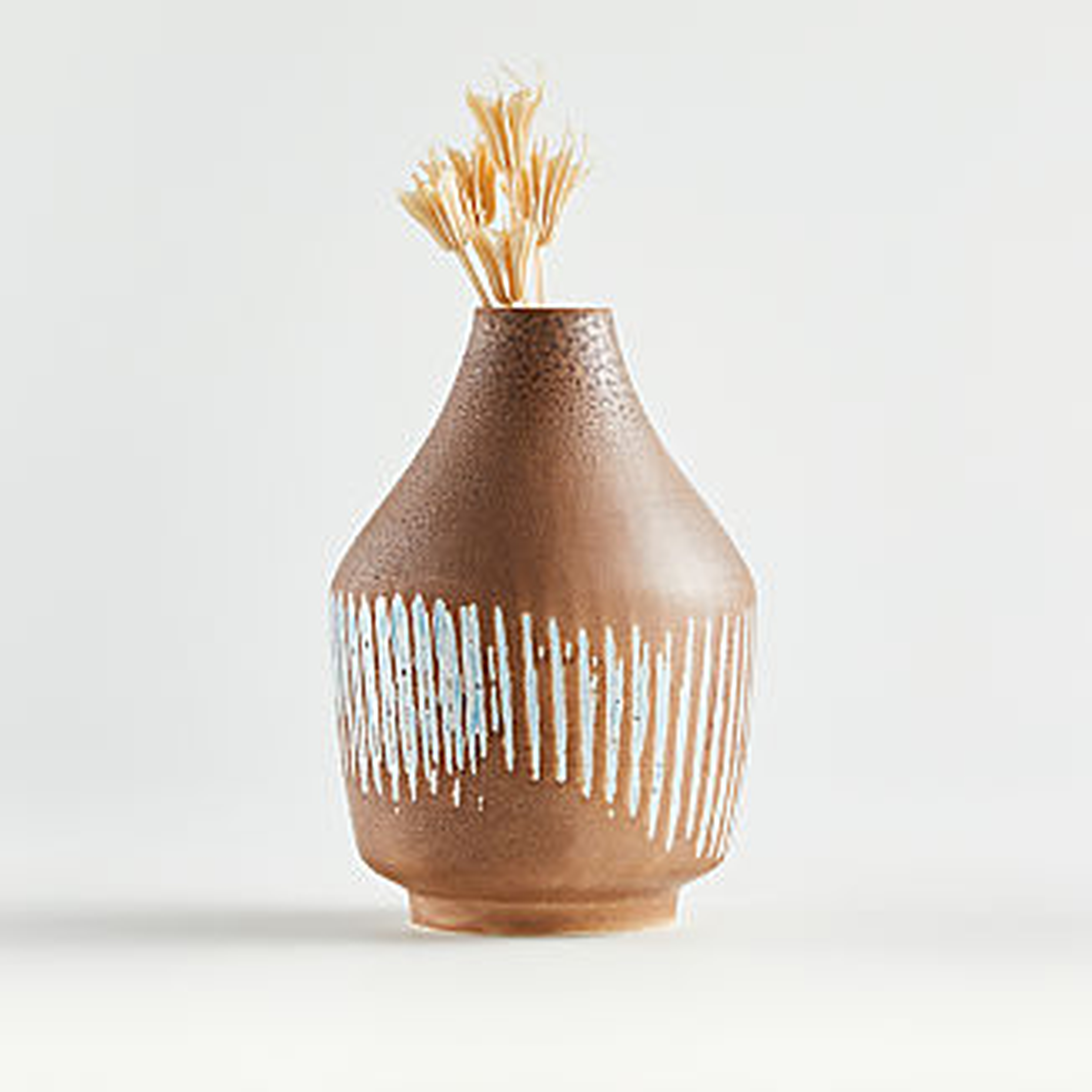Scoville Small Tan and Blue Vase - Crate and Barrel