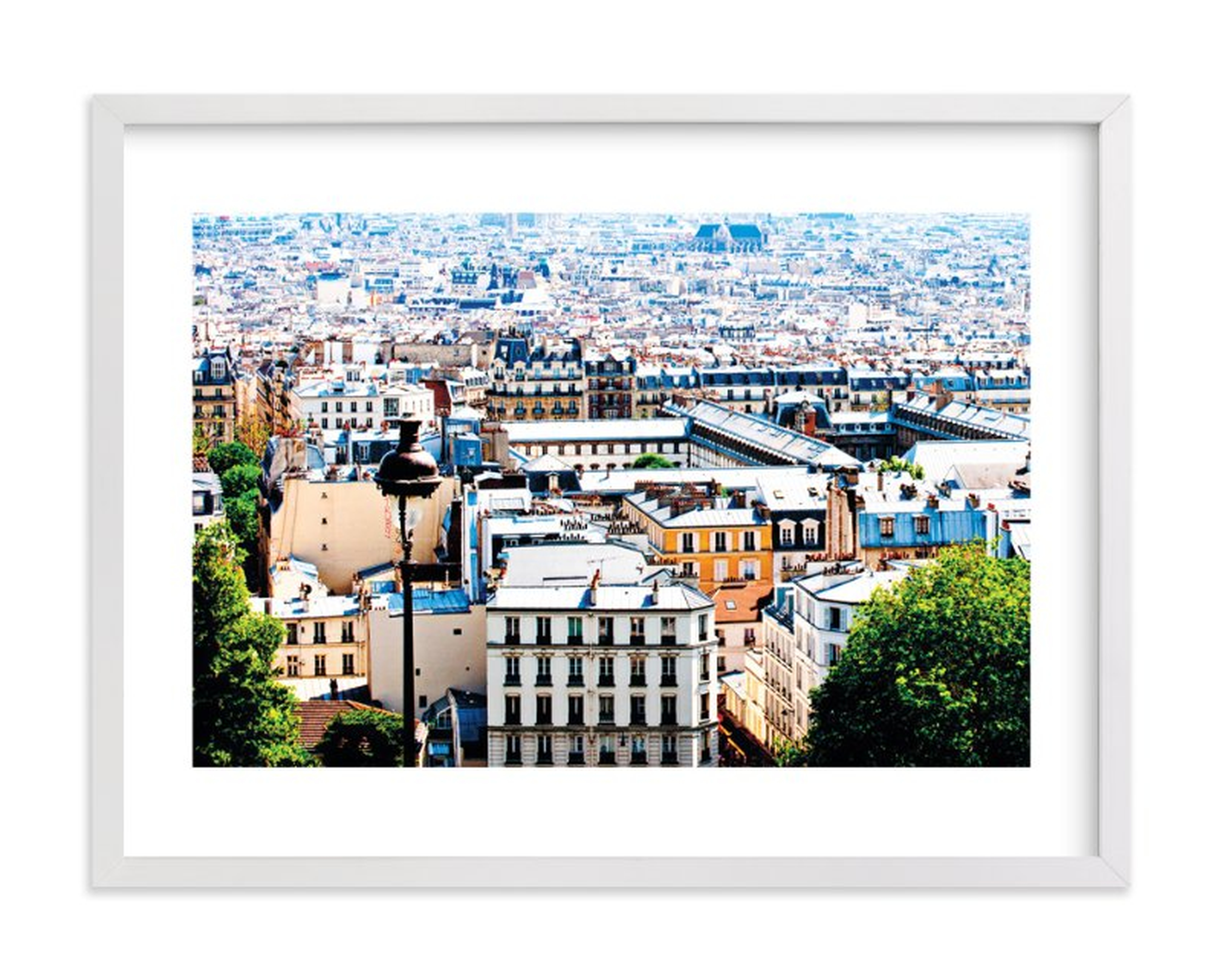 rooftops of paris 18 x 24" white frame - Minted