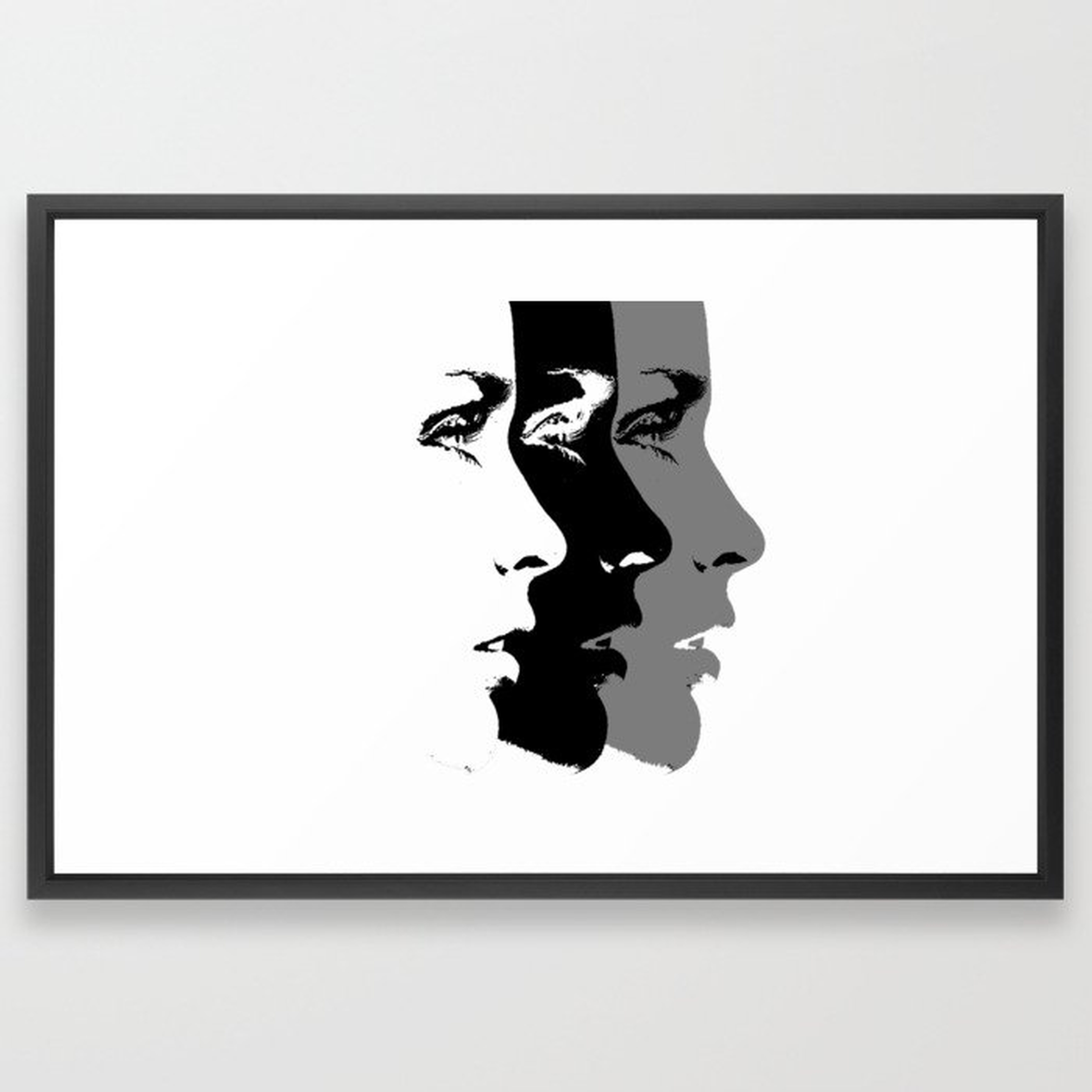 Three Faces Framed Art Print - Society6