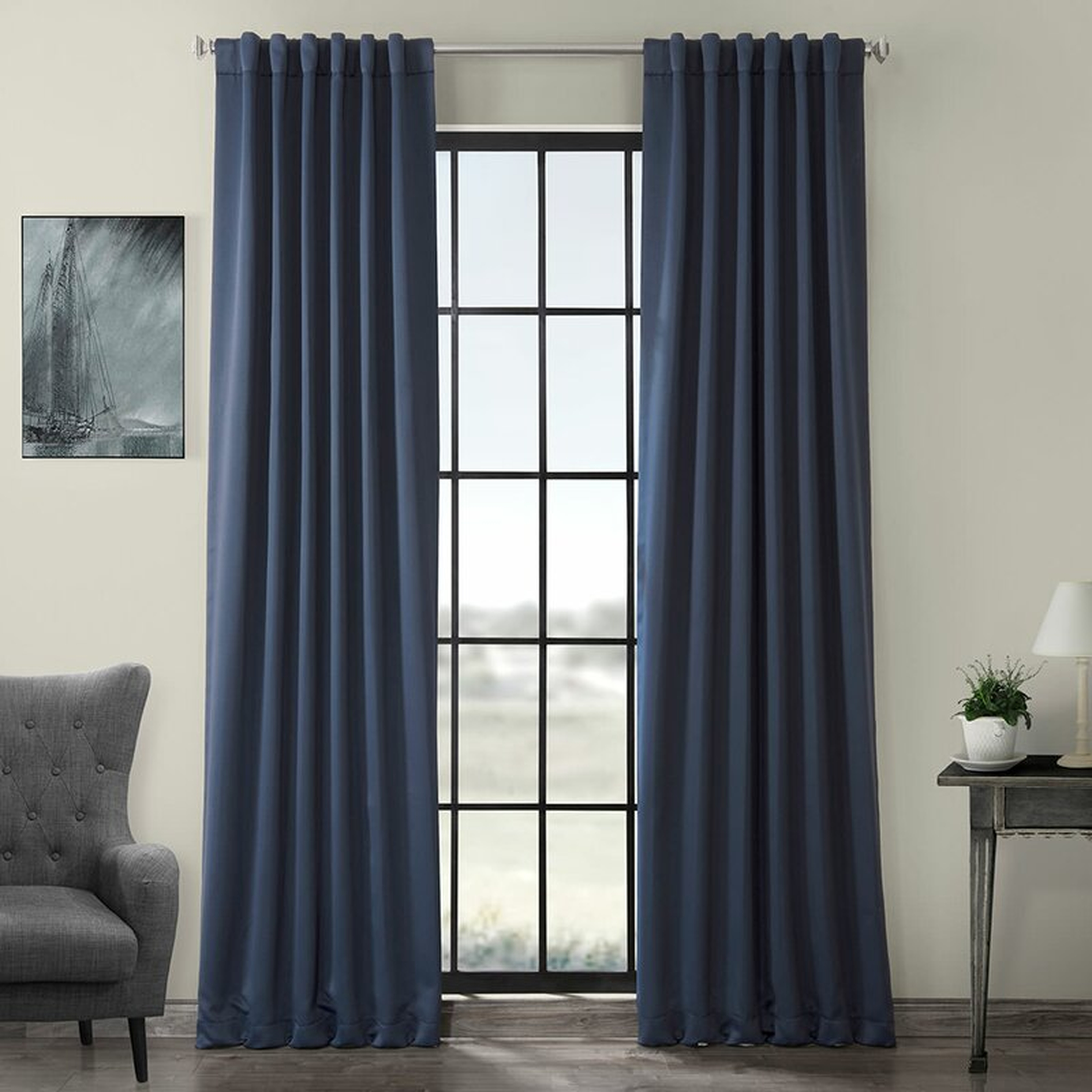 Cairo Solid Room Darkening Thermal Rod Pocket Curtain Panels - 50" x 108" - Wayfair