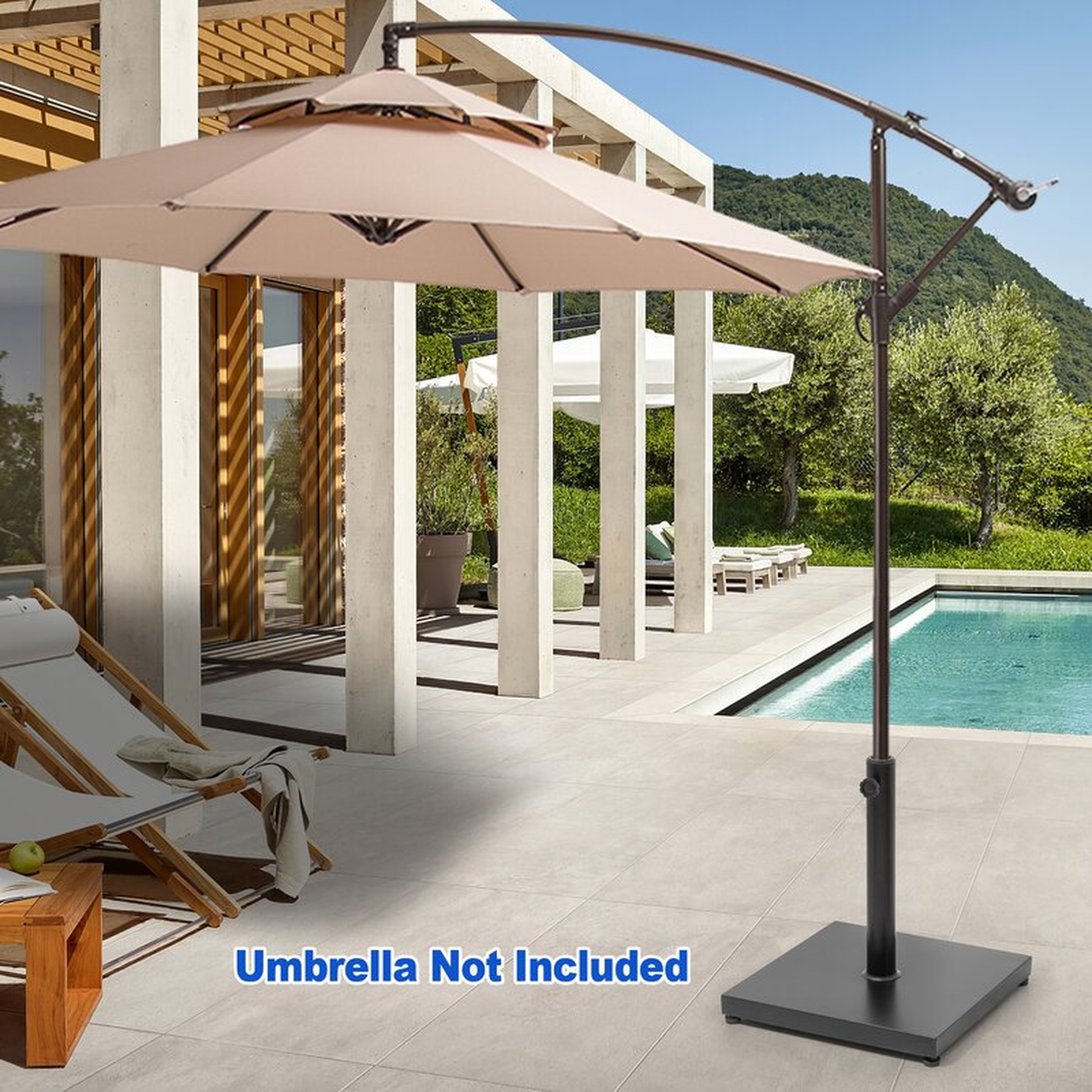 Agosto 40lb Patio Umbrella Base Stand Outdoor Square Steel Plate Stand Heavy Duty Market Umbrella Pole Holder - Wayfair