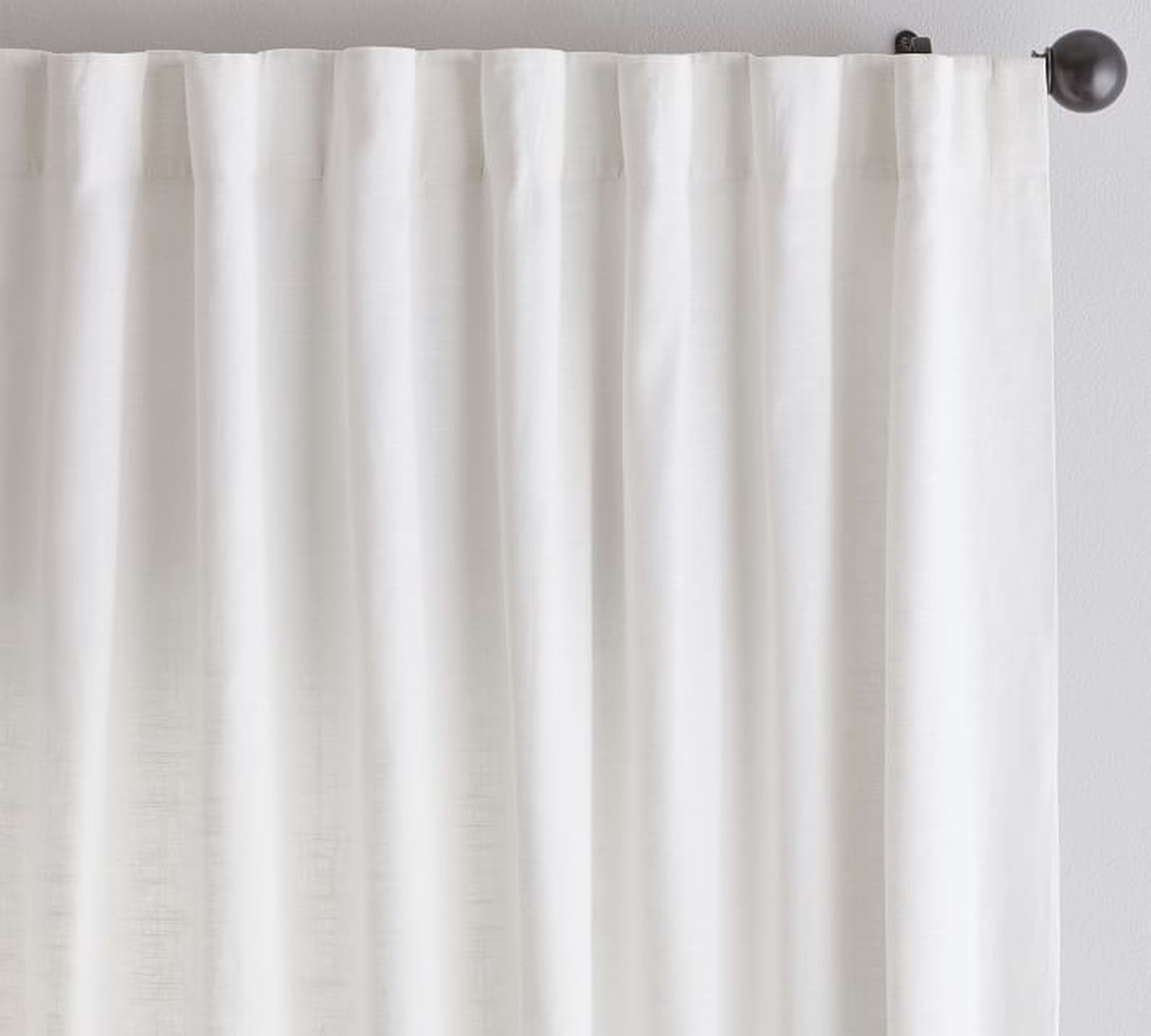 Emery Linen/Cotton Rod Pocket Curtain - White 50" x 96" - Pottery Barn