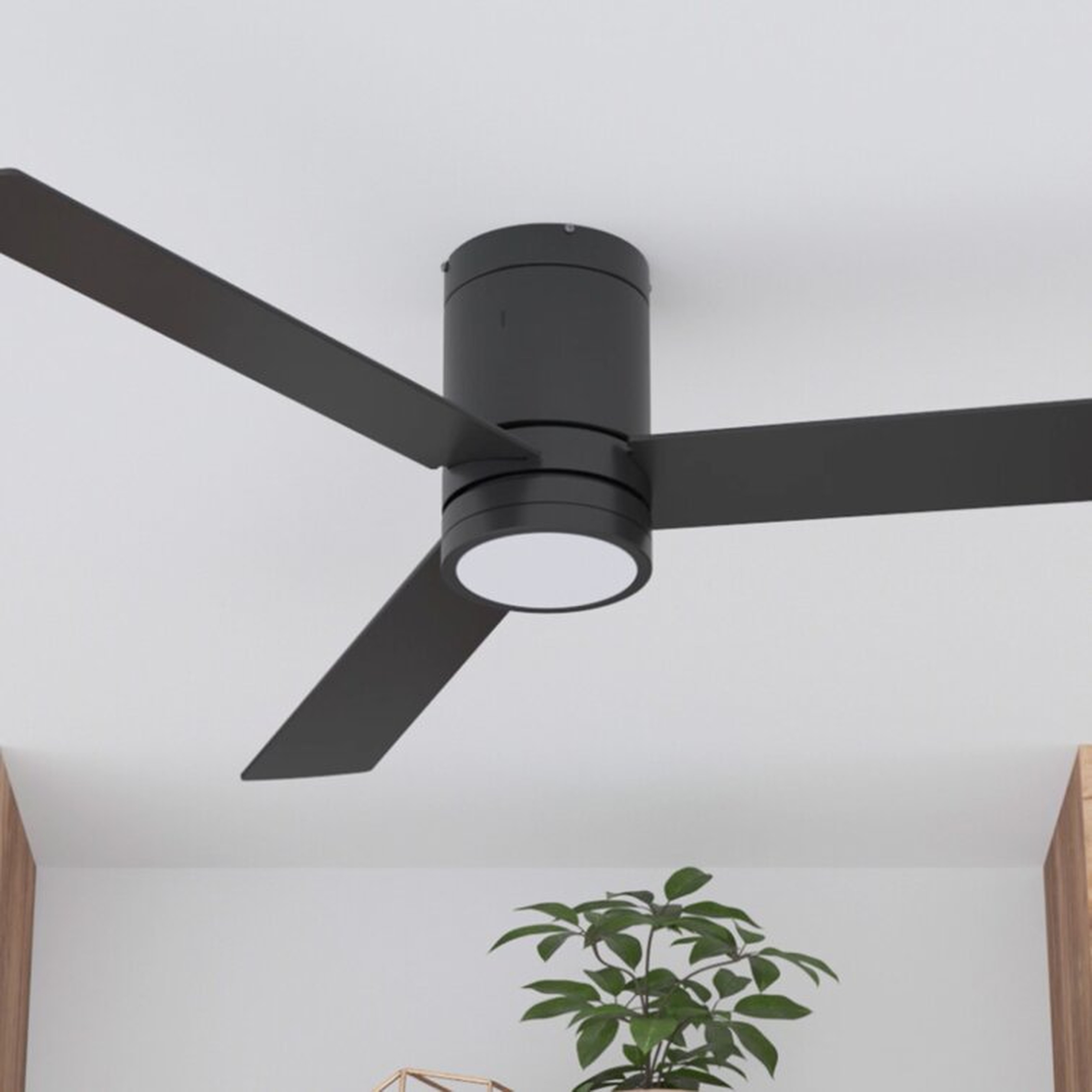 52'' Espy 3 - Blade LED Flush Mount Ceiling Fan with Remote Control and Light Kit Included - Wayfair