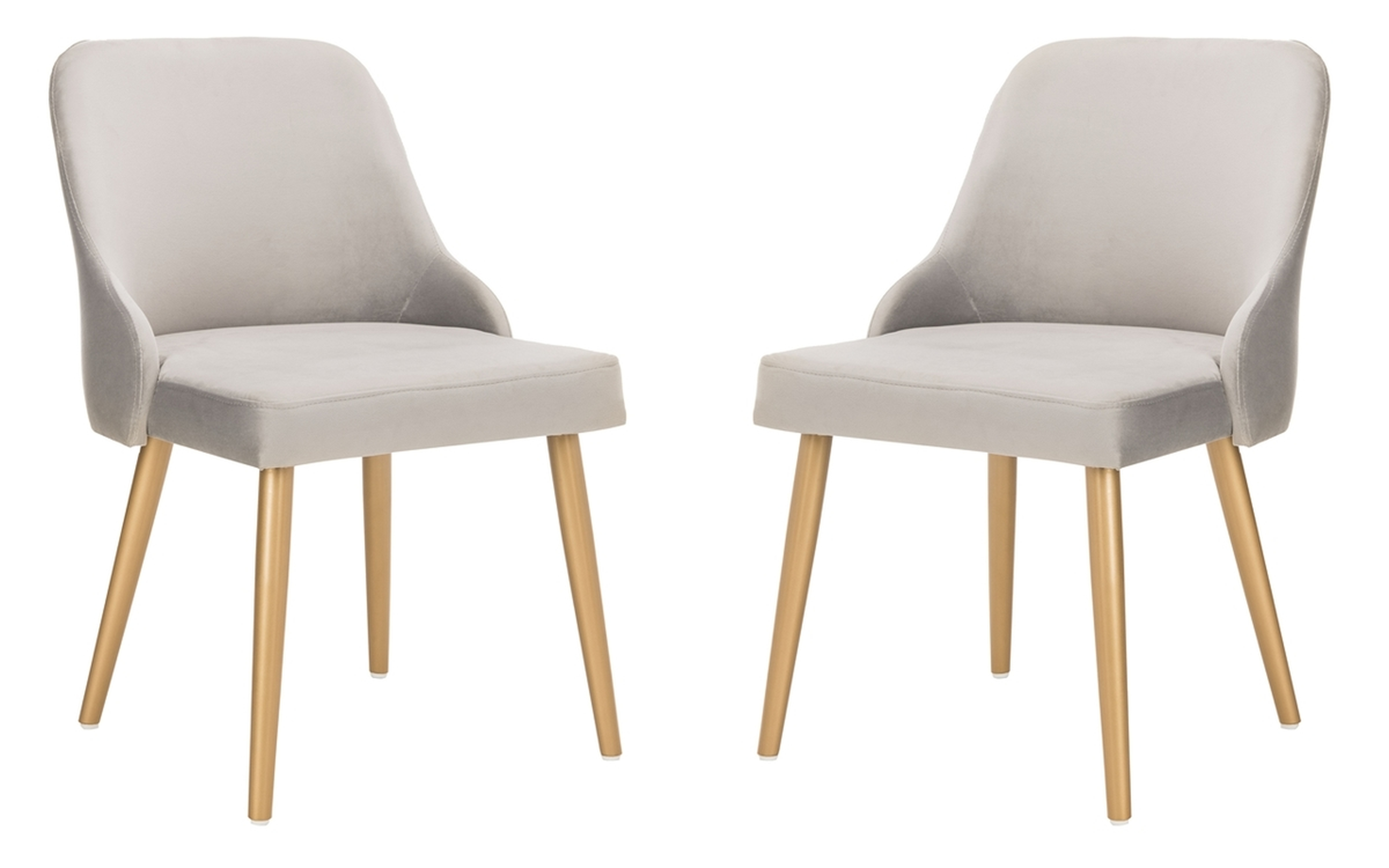 Lulu Upholstered Dining Chair (Set of 2) - Grey/Gold - Arlo Home - Arlo Home