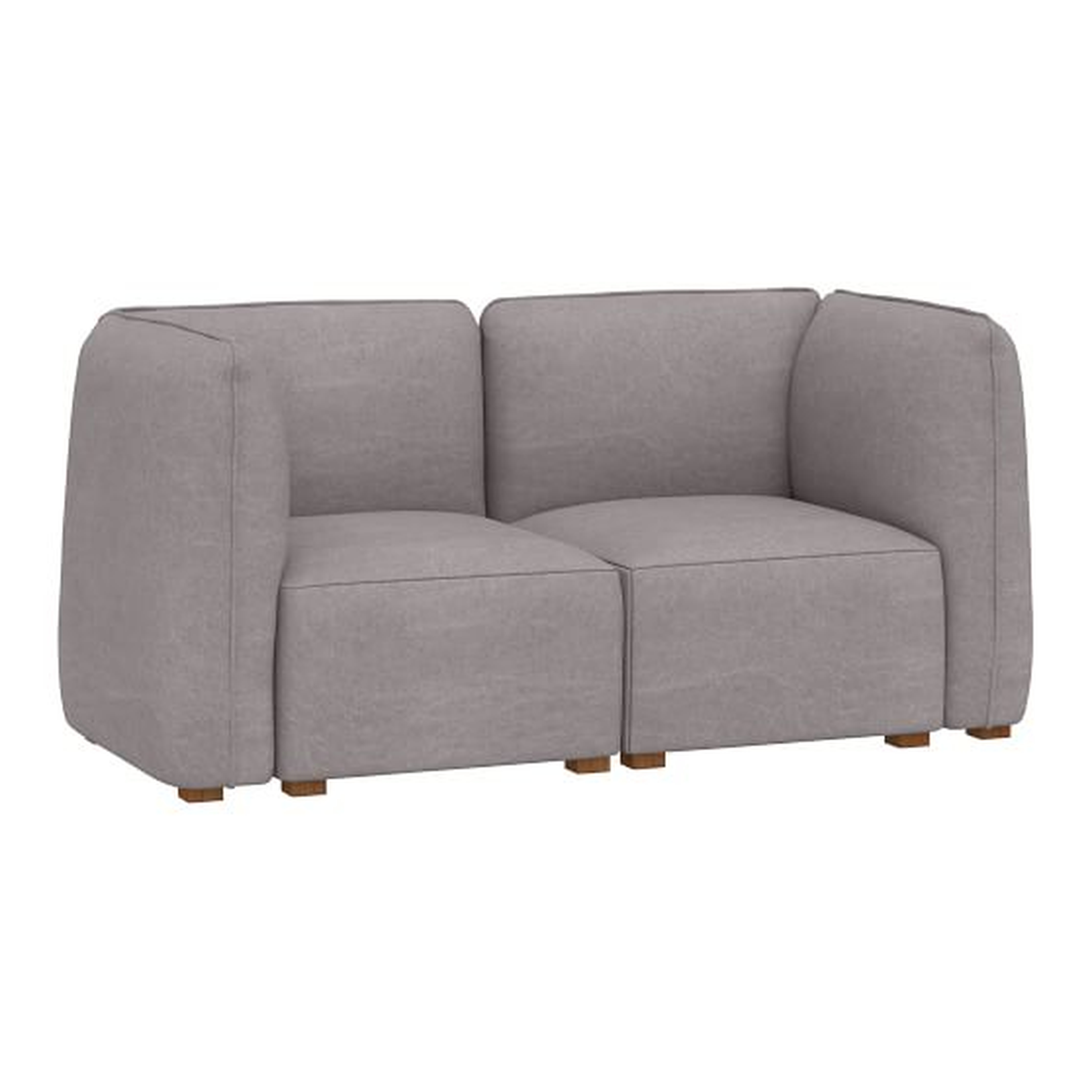 Bryce Lounge Loveseat Set, Light Gray, Enzyme Washed Canvas - Pottery Barn Teen