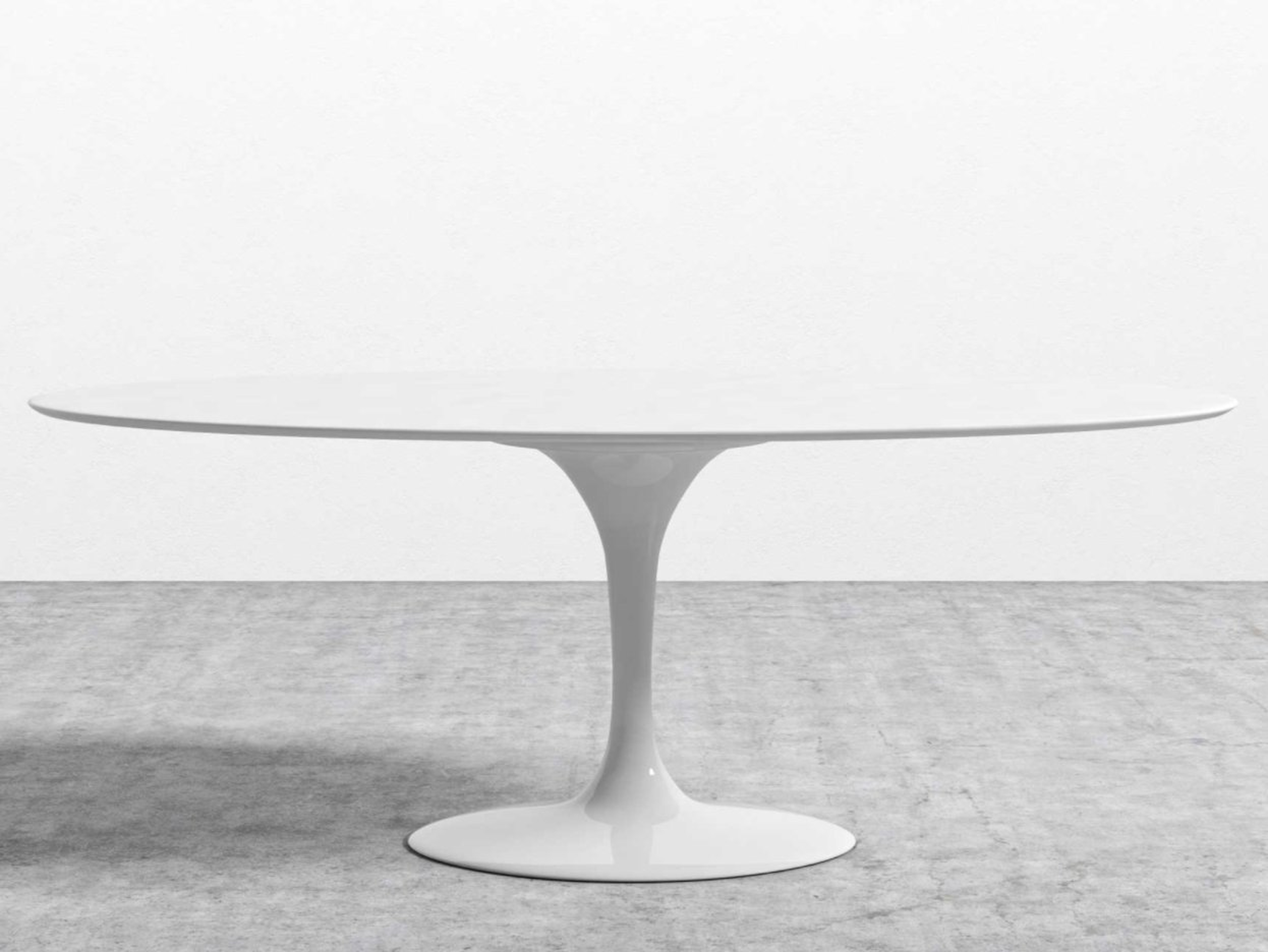 Tulip Table Oval - Lacquer - 79&quot;&quot; | 201cm White Lacquer White - Rove Concepts