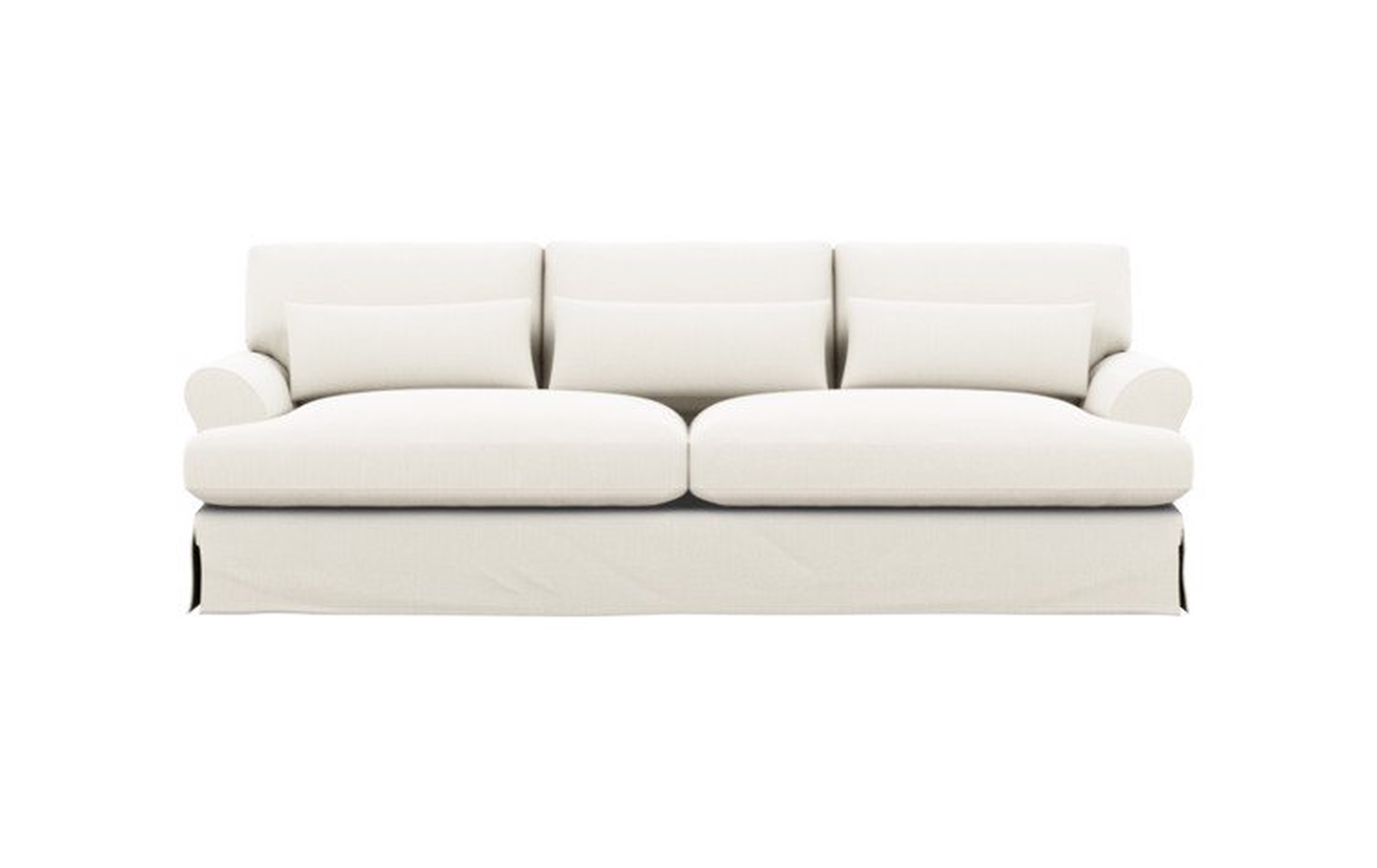 Maxwell 90" Slipcovered Sofa in ivory heavy cloth - Interior Define