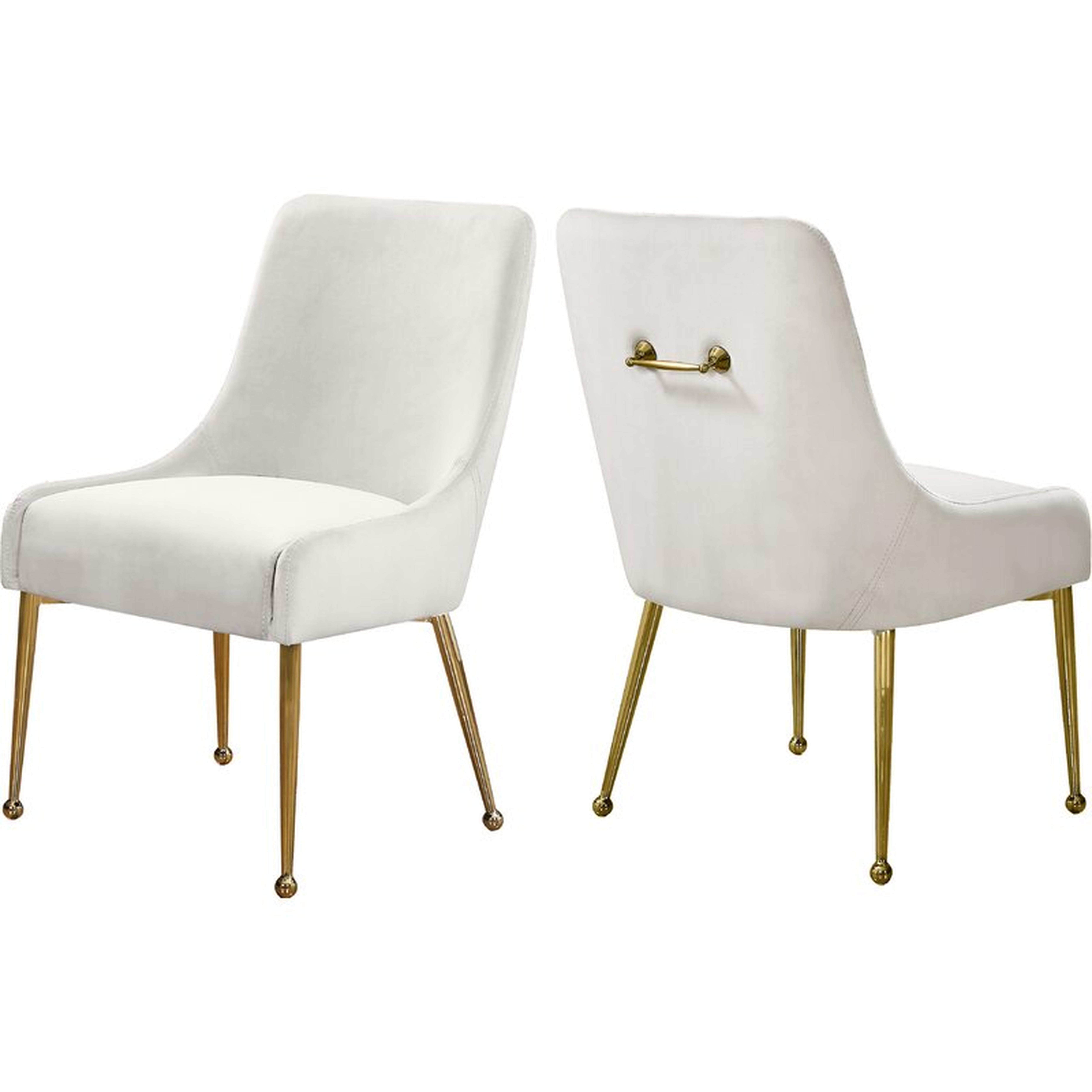 Cream Stovall Velvet Upholstered Side Chair (Set of 2) - Wayfair