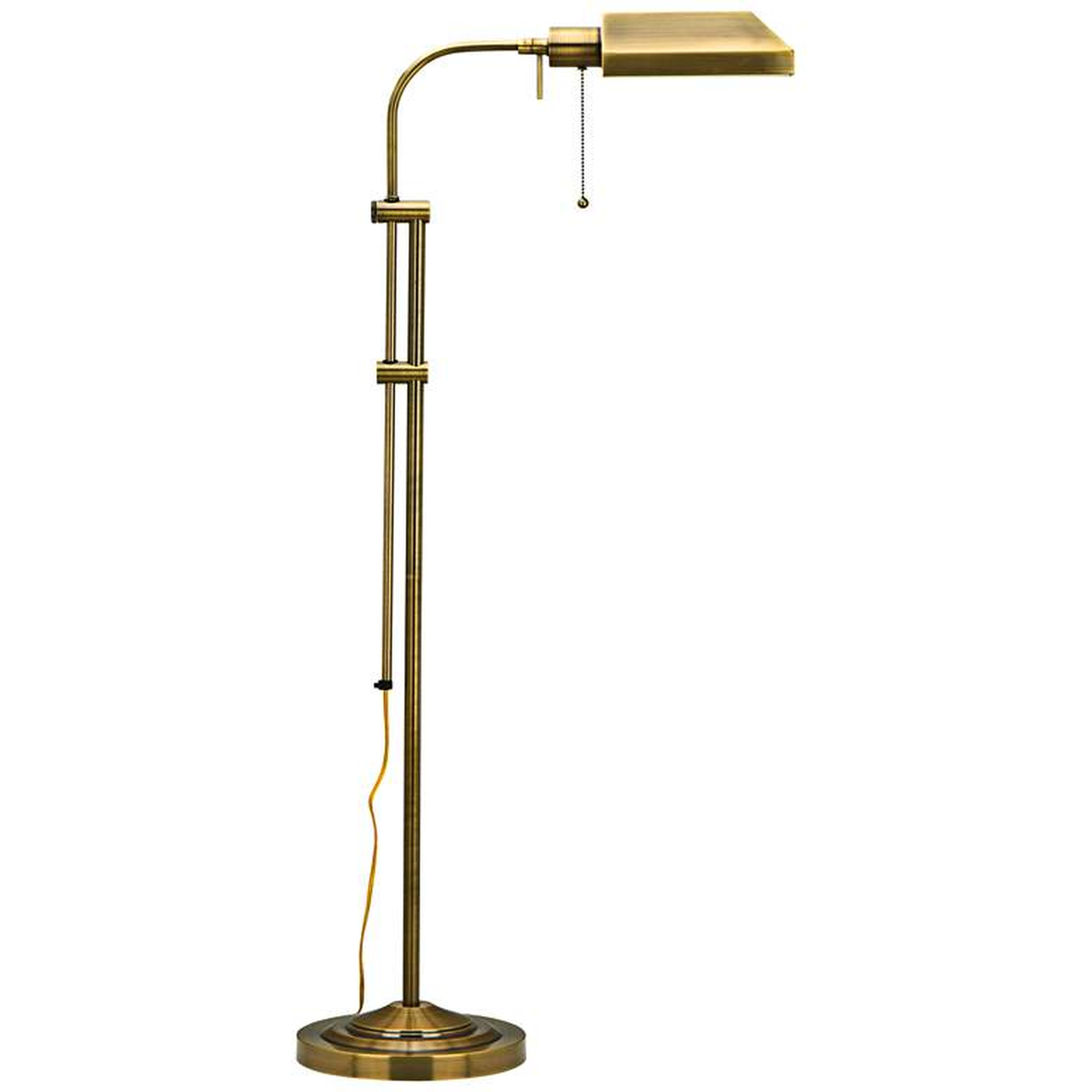 Antique Brass Adjustable Pole Pharmacy Metal Floor Lamp - Lamps Plus