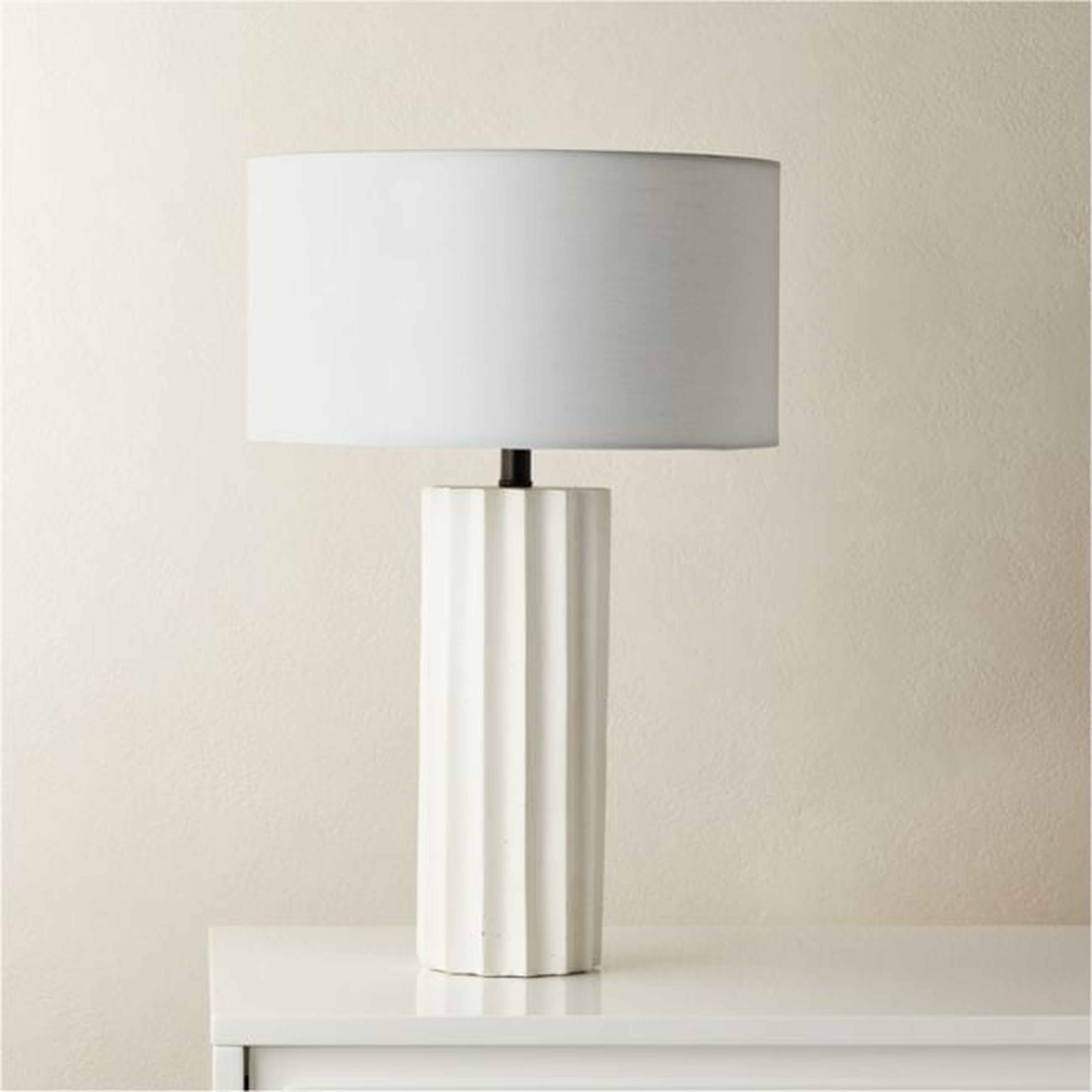 Scallop White Concrete Table Lamp - CB2
