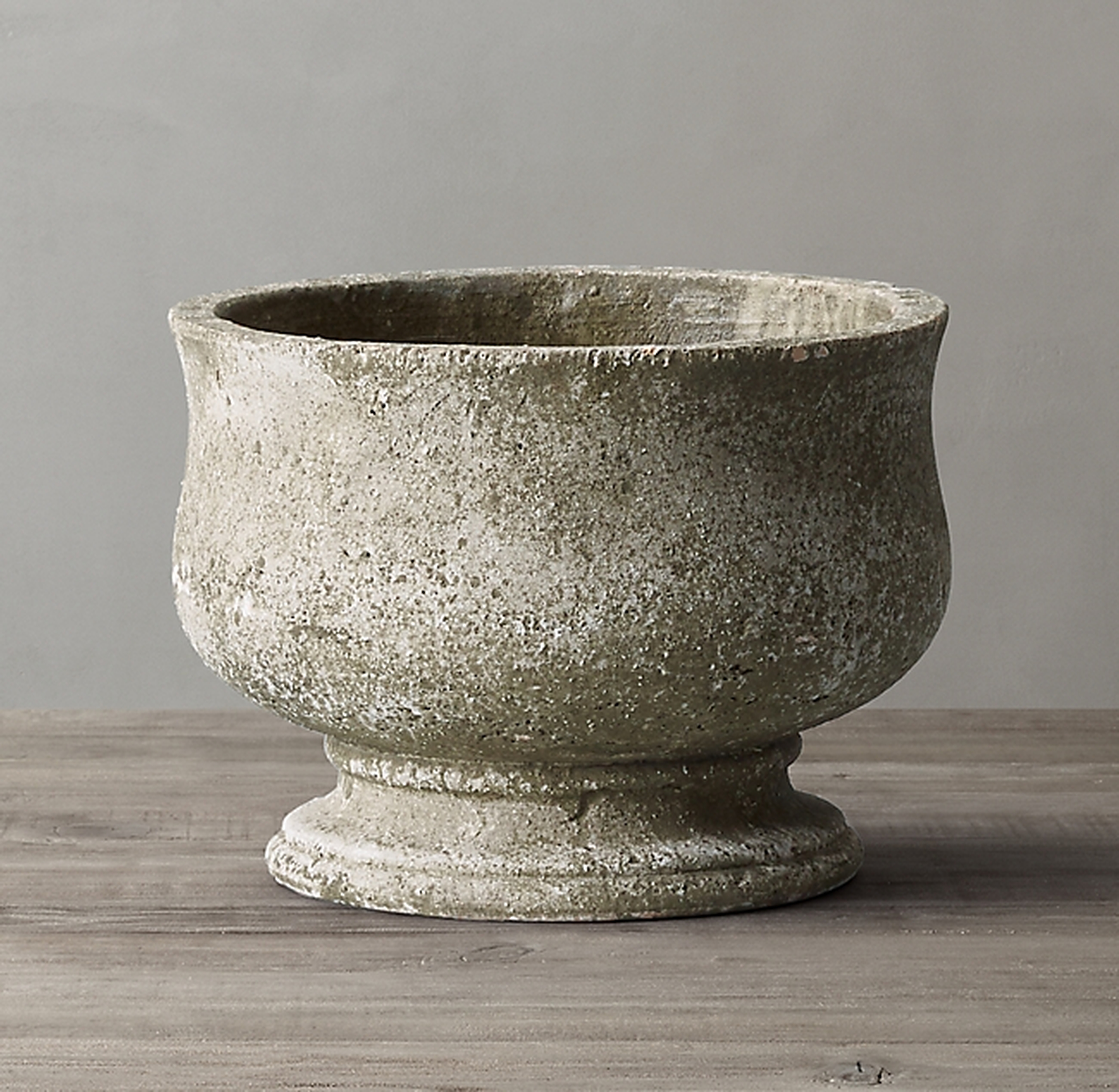 WEATHERED STONE TULIP PEDESTAL BOWL - SMALL - RH