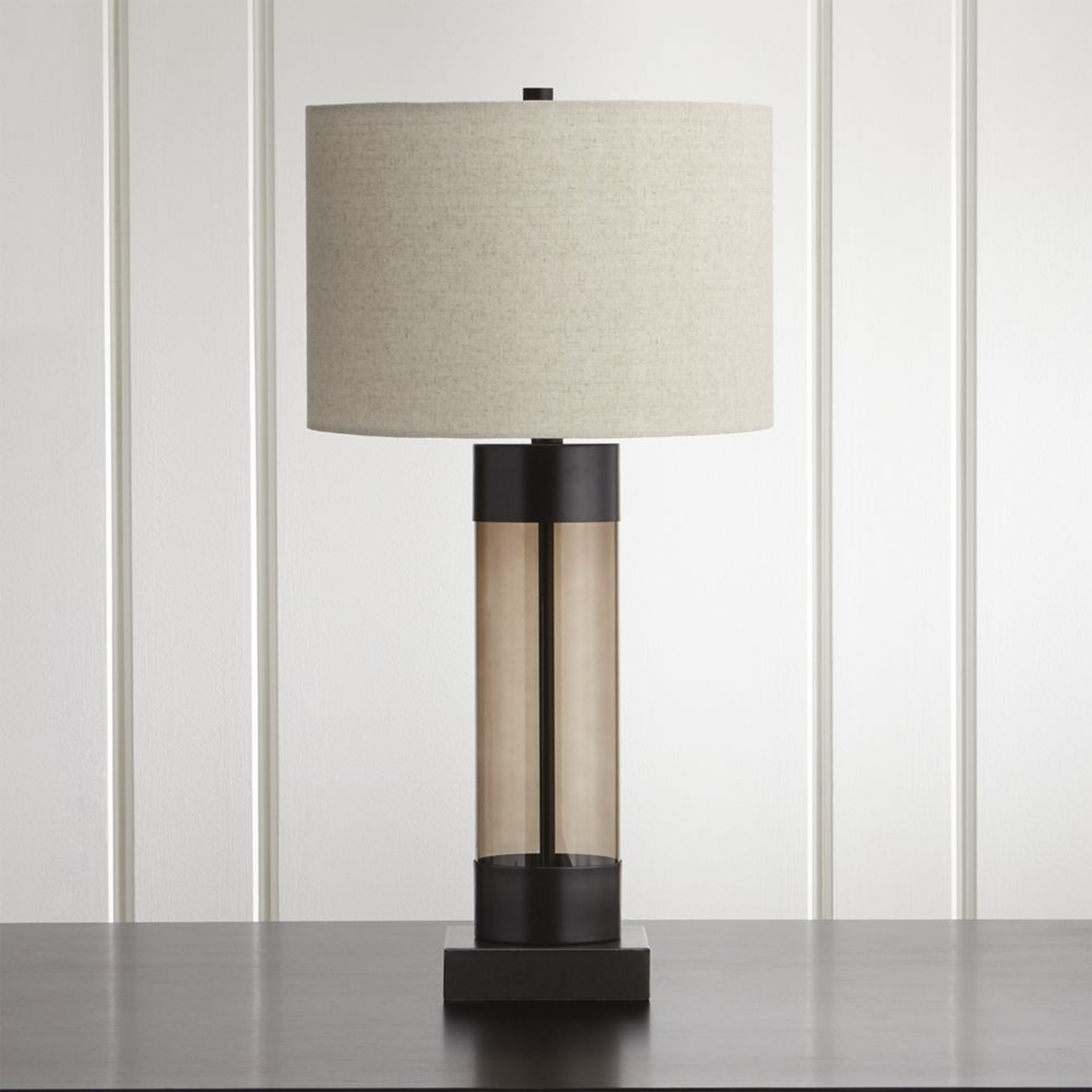 Avenue Bronze Table Lamp with USB Port - Crate and Barrel