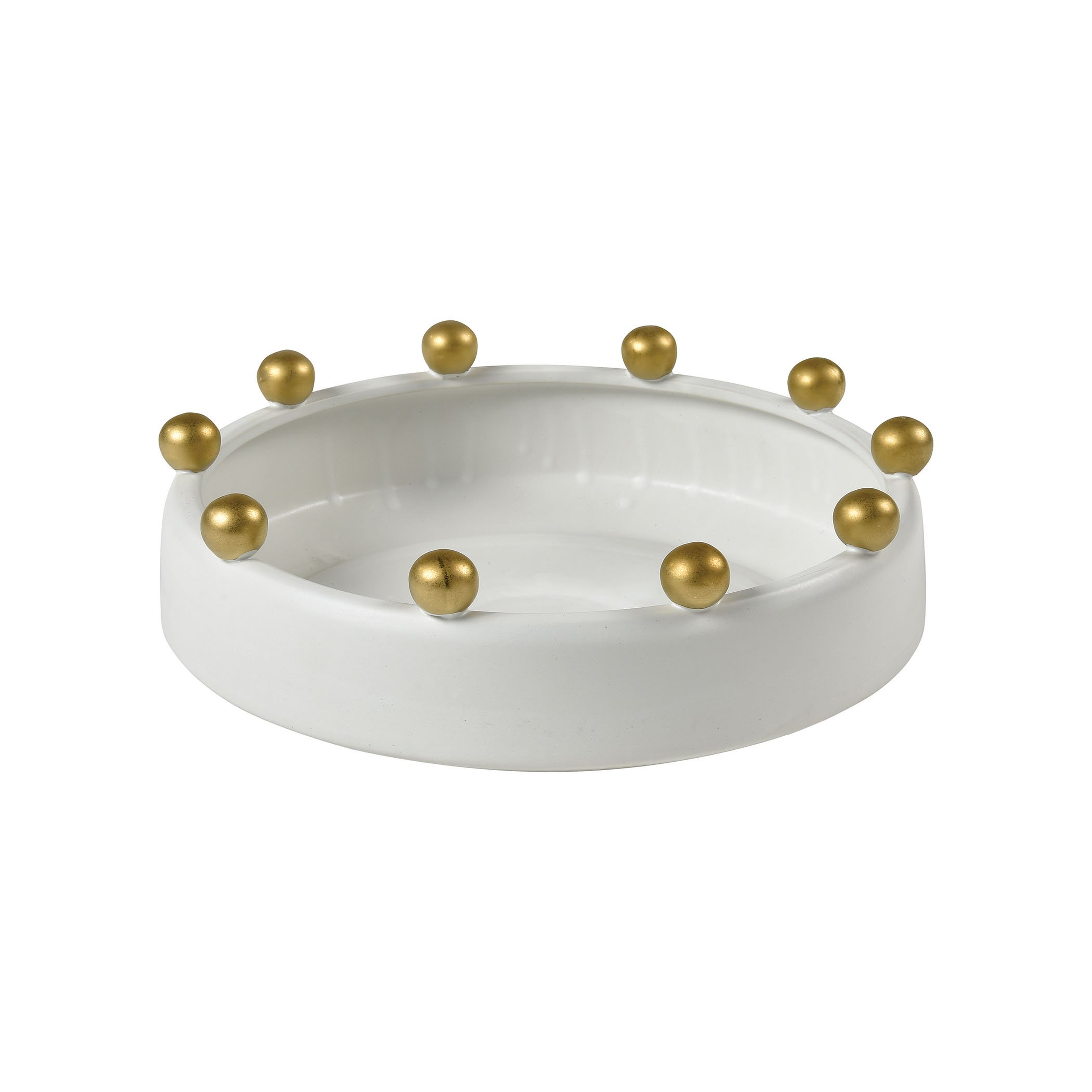 MARZIPAN LABYRINTH BOWL IN MATTE WHITE AND GOLD - Elk Home