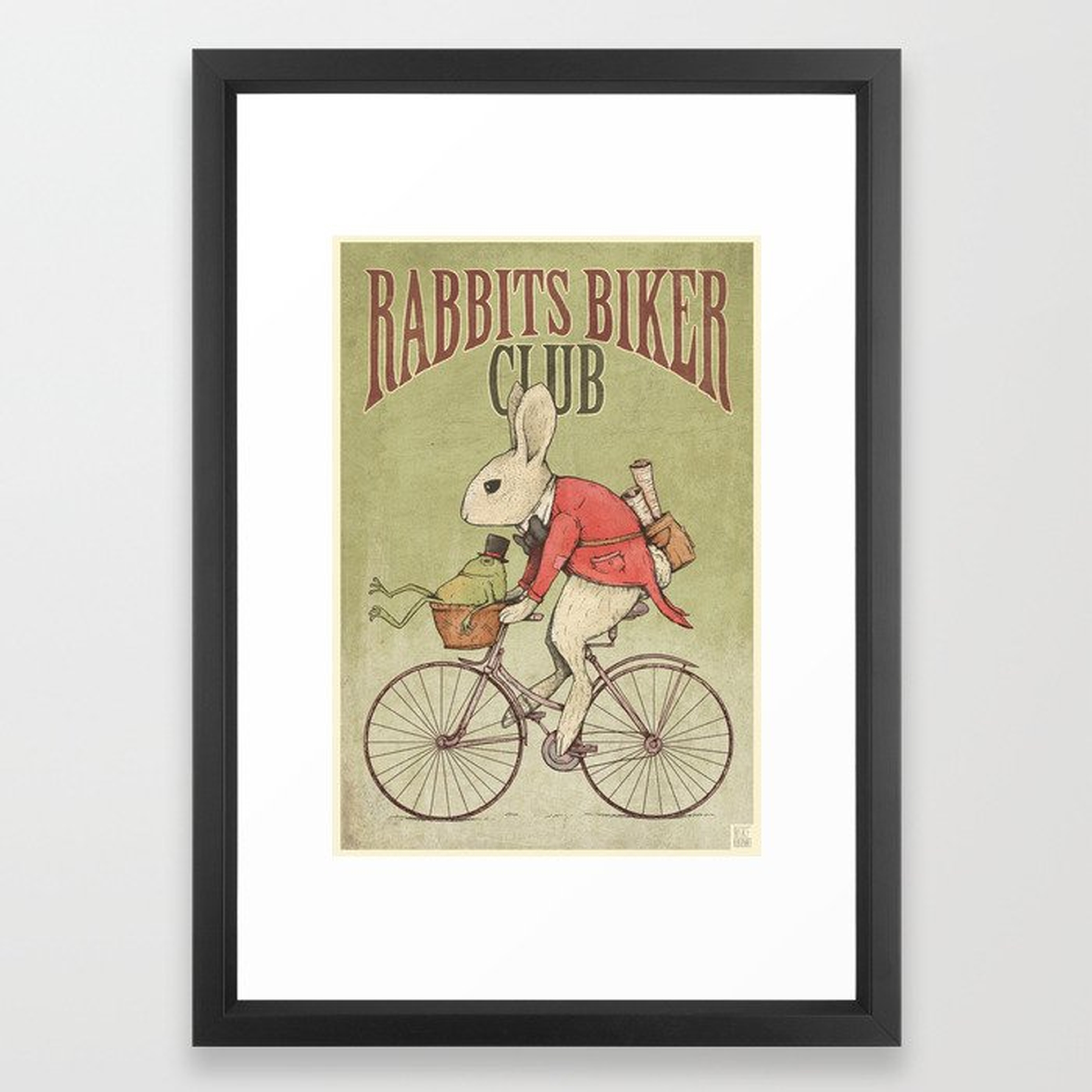 Rabbits Biker Club Framed Art Print - Society6