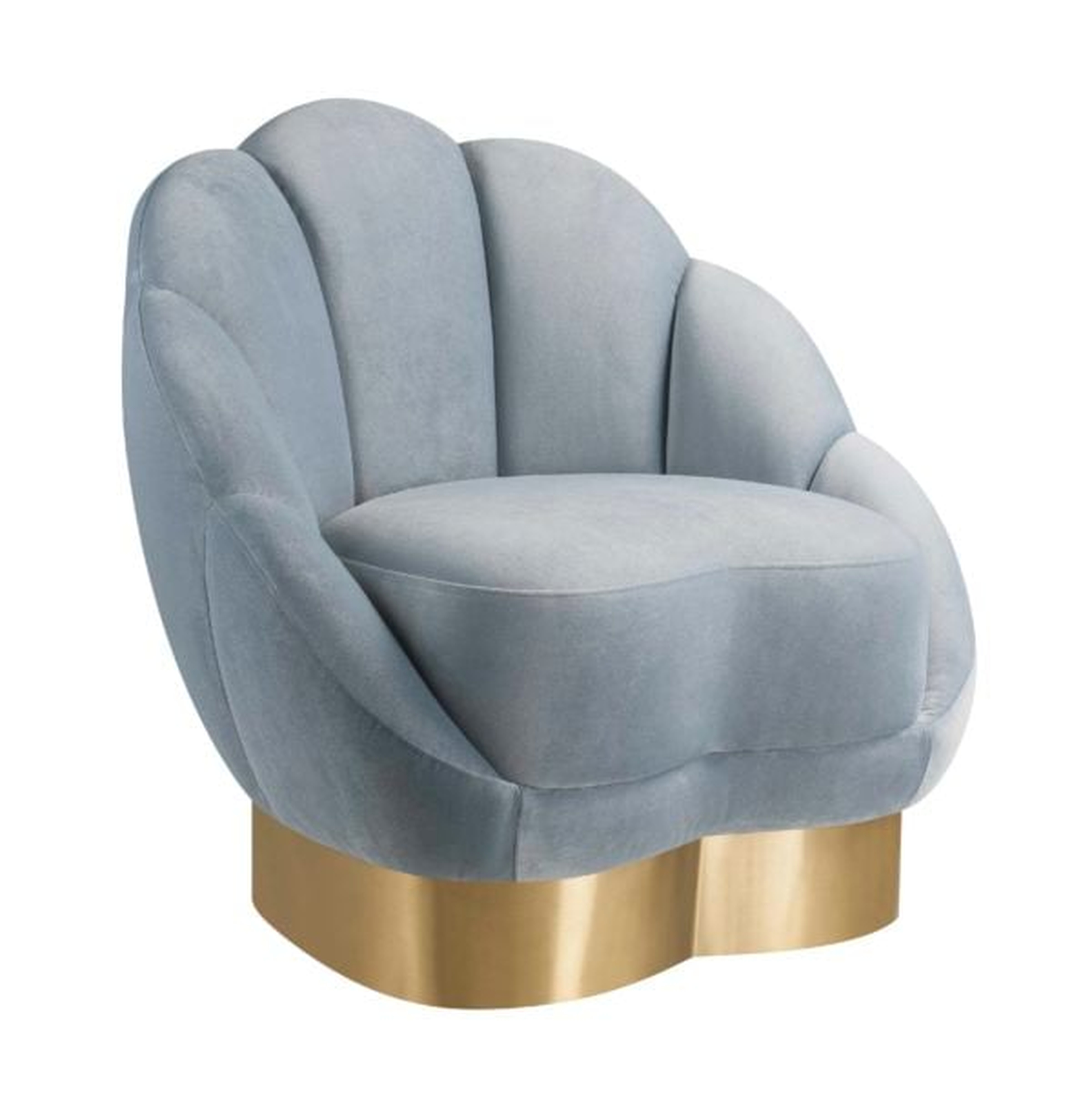 Nylah Sea Anna Velvet Channel Tufted Accent Chair - Style # 62Y68 - TOV FURNITURE