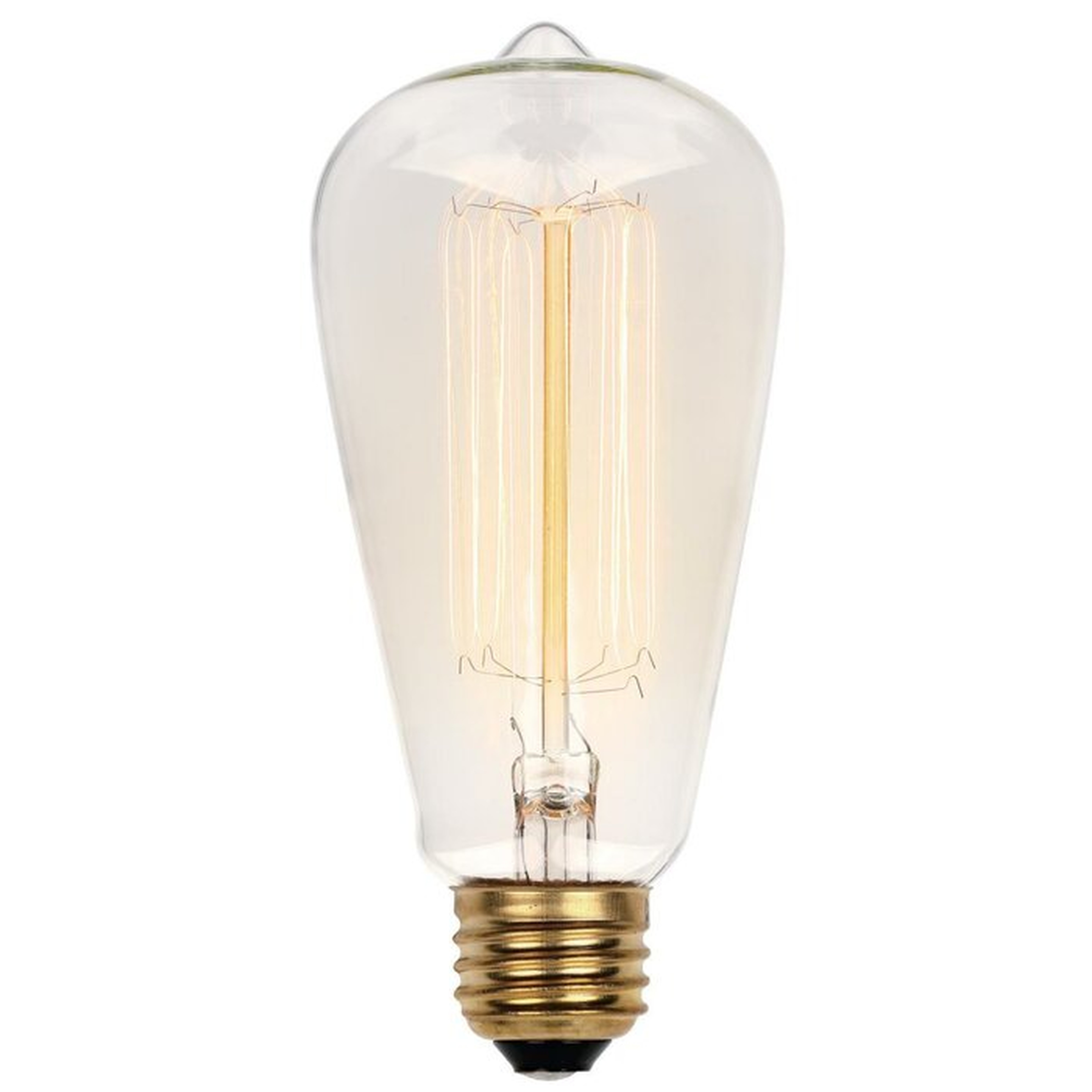 413200 60 Watt, ST20 Incandescent, Dimmable Light Bulb, Vintage Yellow (2450K) E26/Medium (Standard) Base - Wayfair