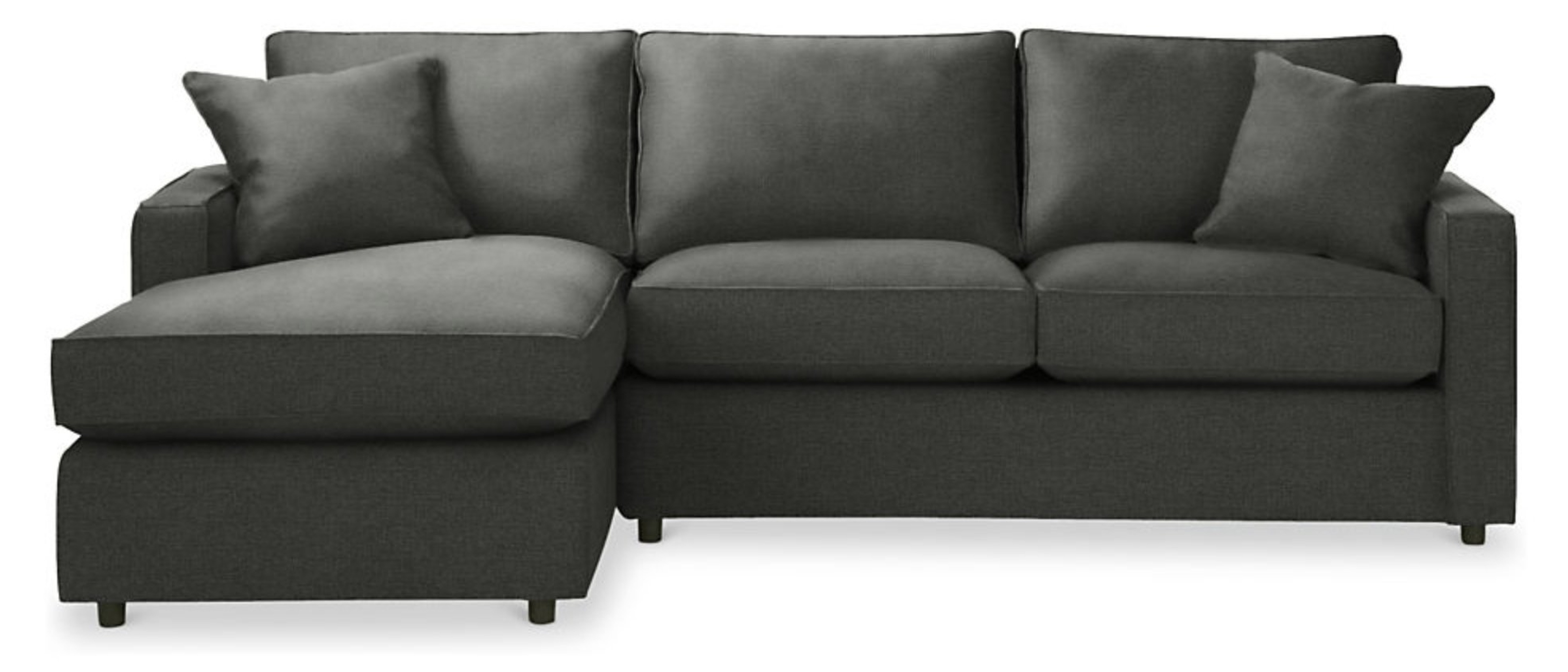 York 95" Sofa with Left-Arm Chaise in Sumner Charcoal Fabric - Room & Board